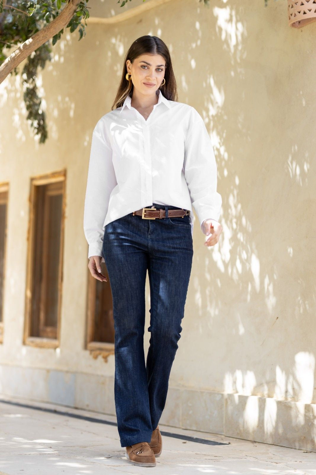 White Oversized Back Tie Shirt