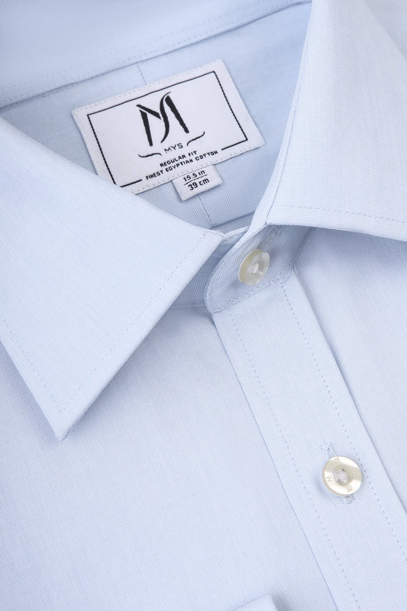 Light Blue Filafil Double Cuff Shirt - Regular Fit