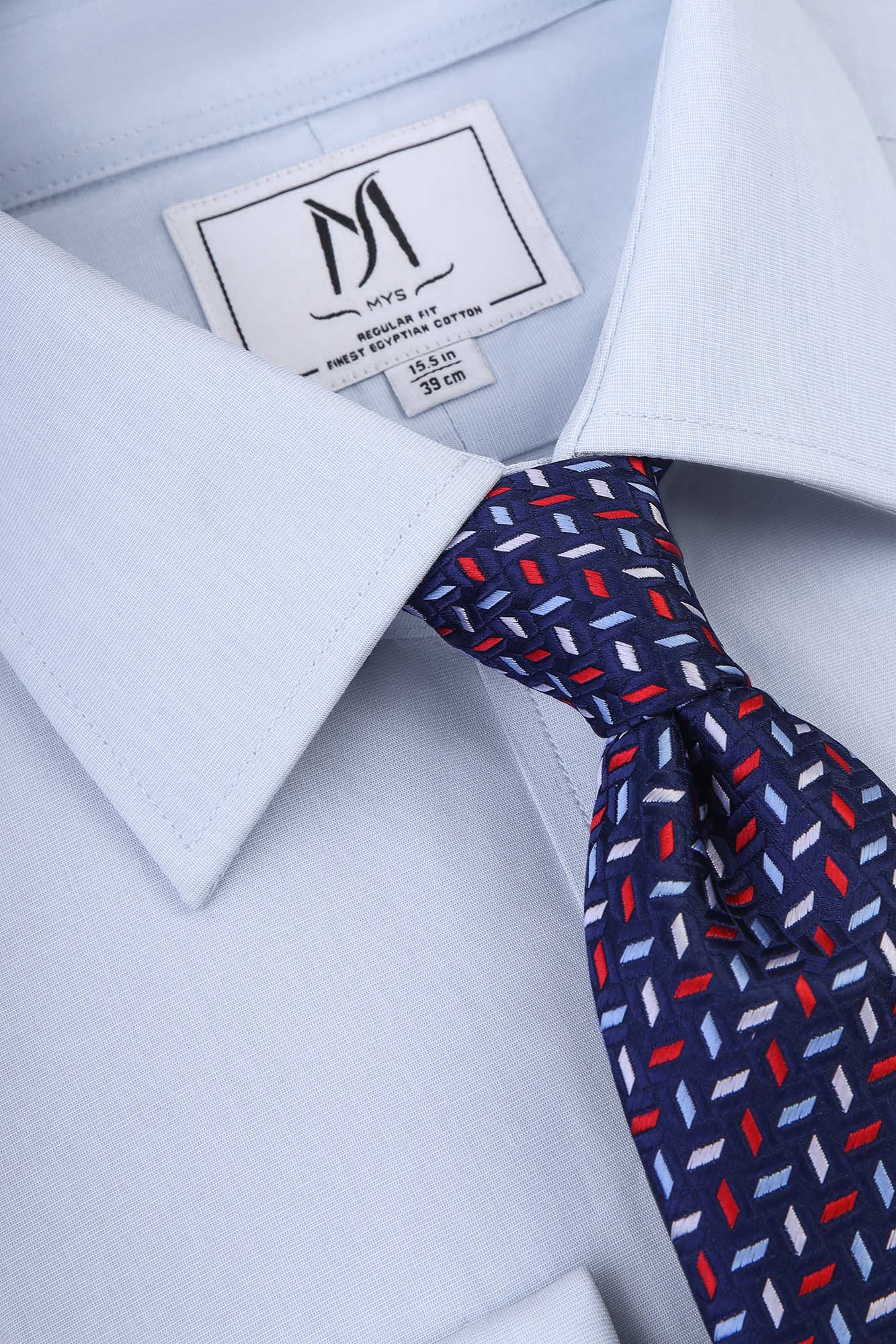 Light Blue Filafil Double Cuff Shirt - Regular Fit