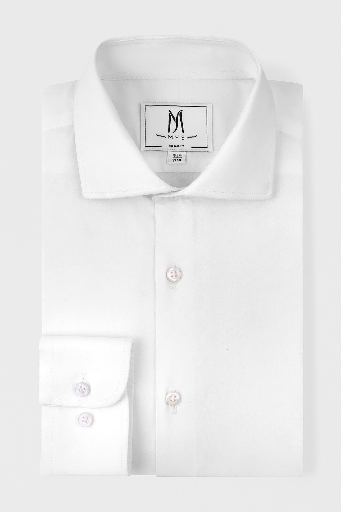 White Poplin Stretch Shirt - Regular Fit