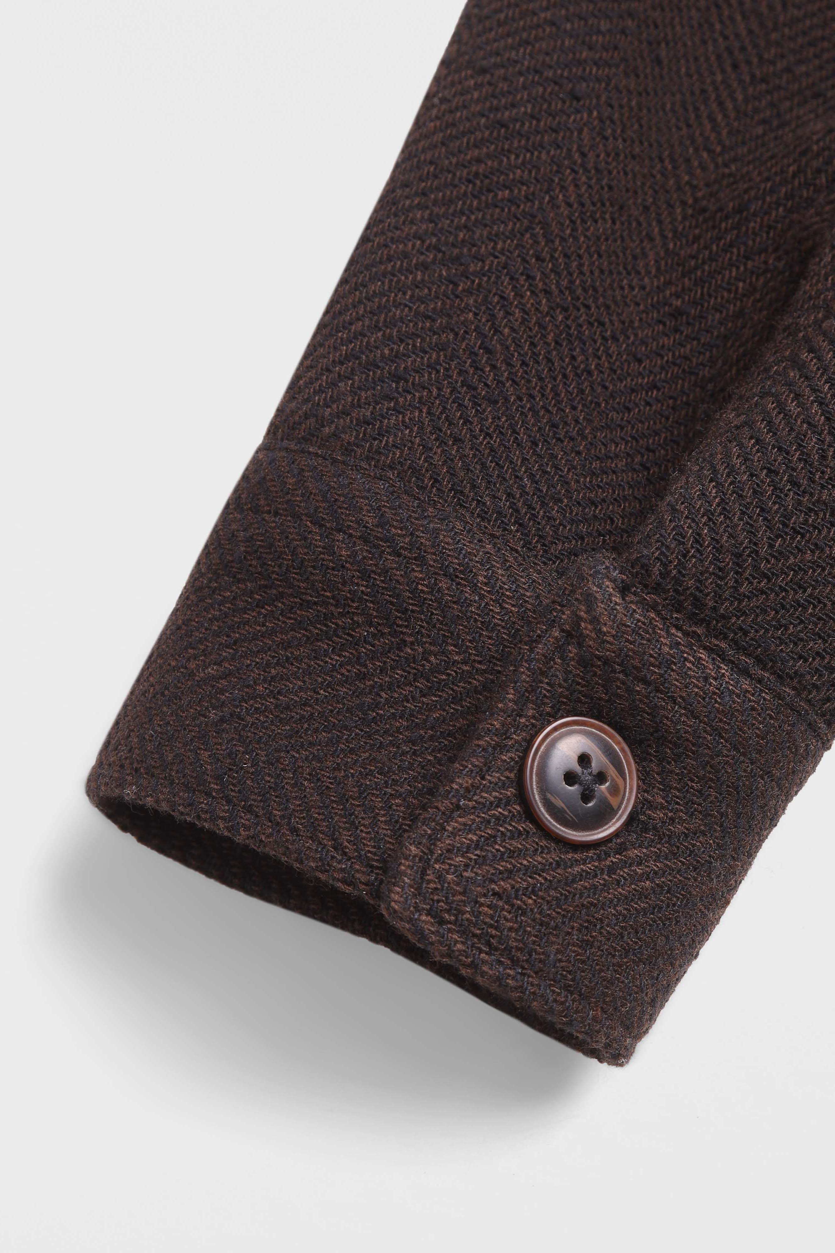 Herringbone Overshirt Brown