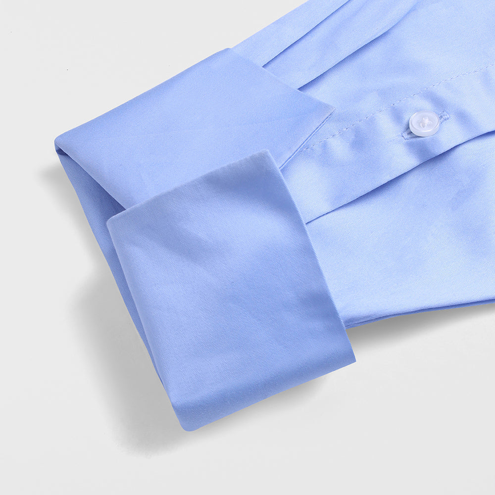 Light Blue Twill Shirt with Flap Pockets