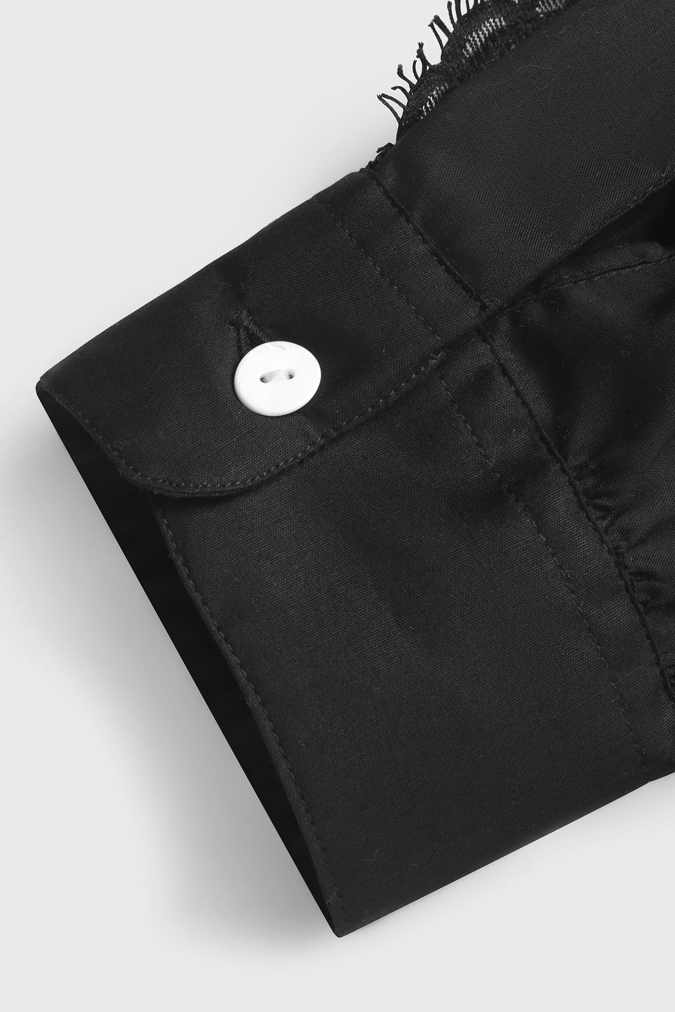 Black Poplin Lace Shirt