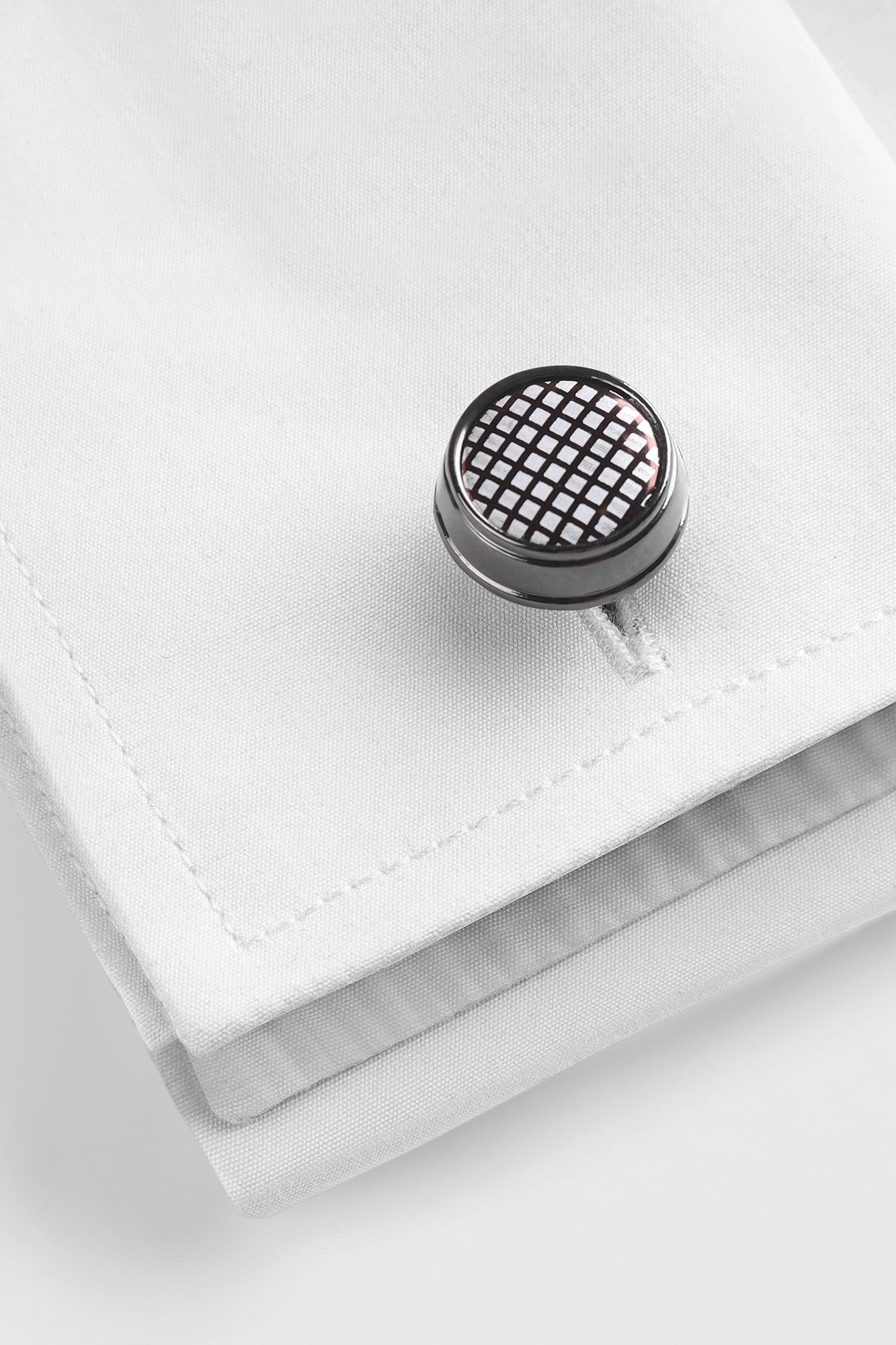 Silver Tone Round Cufflinks