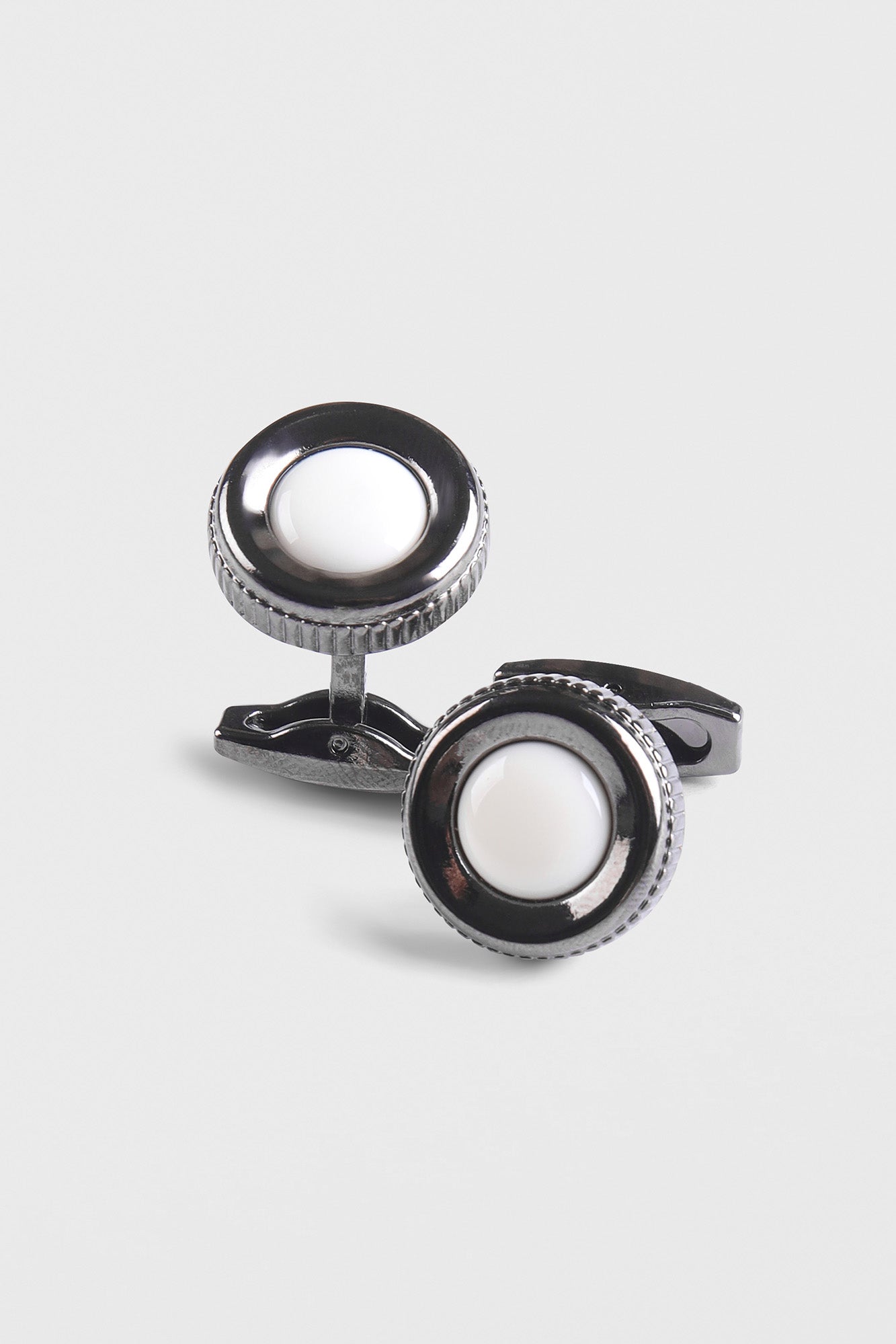 Silver Tone Round Cufflinks