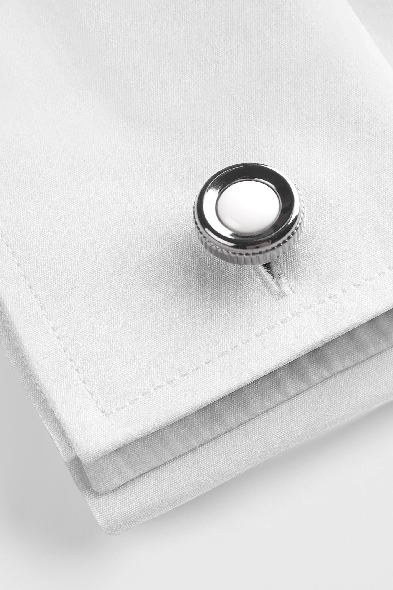 Silver Tone Round Cufflinks