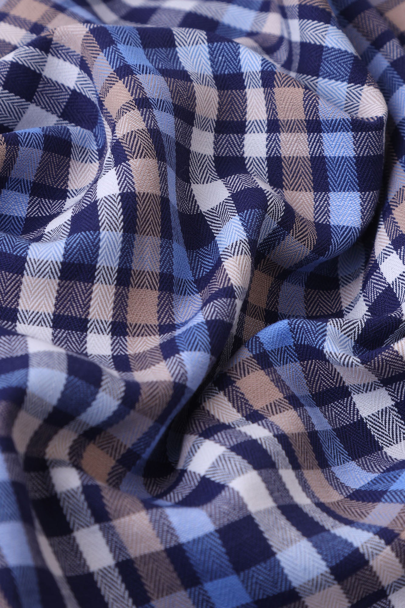 Navy Checkered Patch-Work Shirt