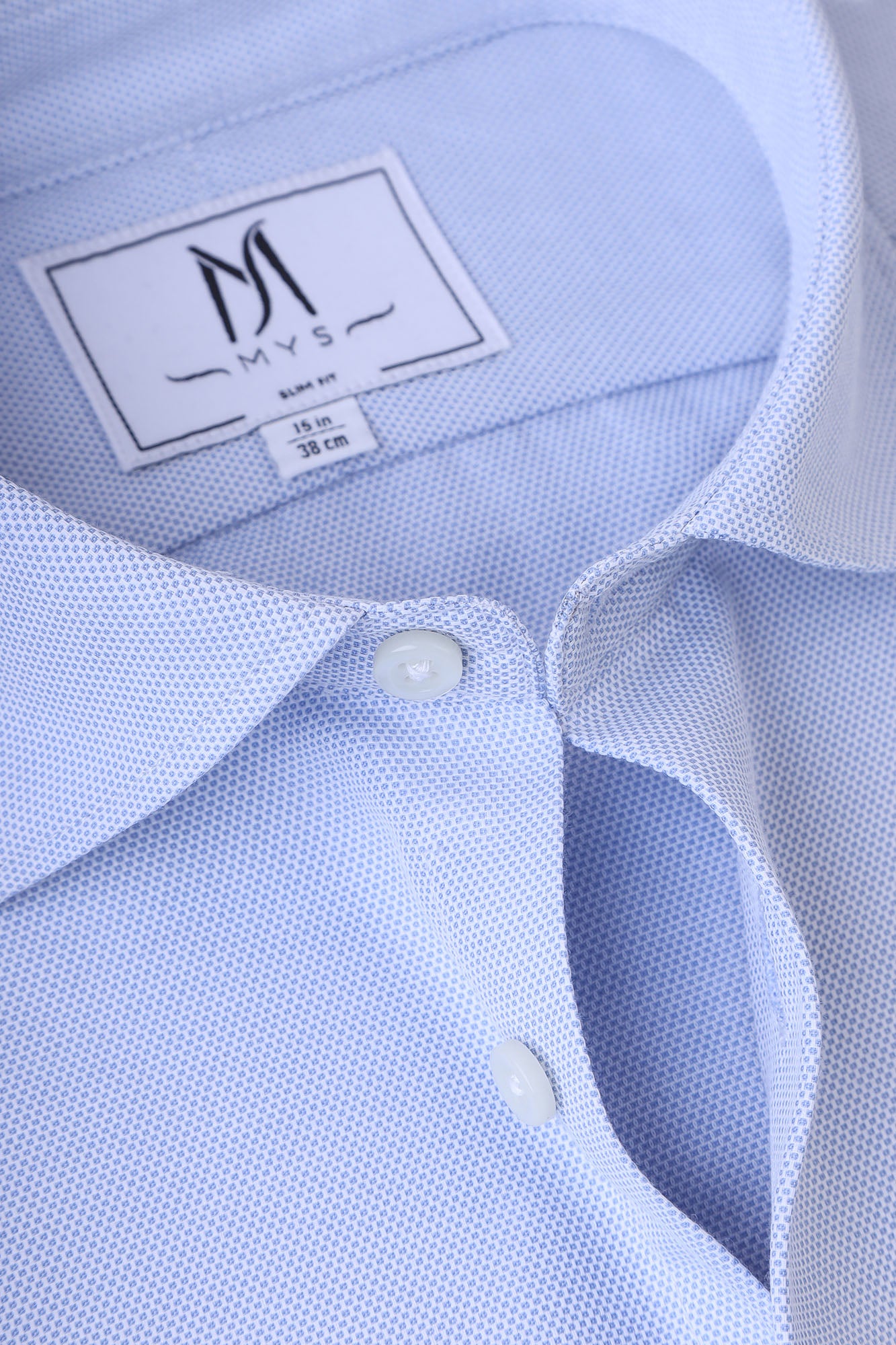 Light Blue Dobby Shirt - Slim Fit