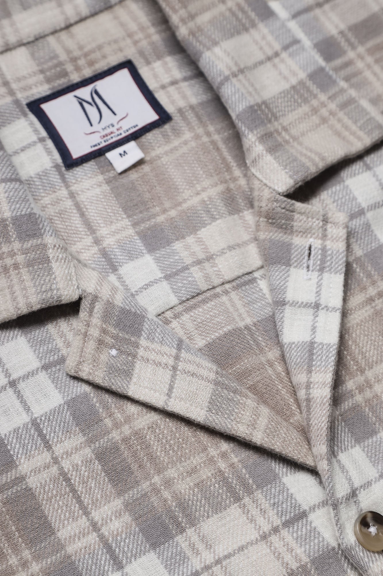 Beige Checkered Overshirt