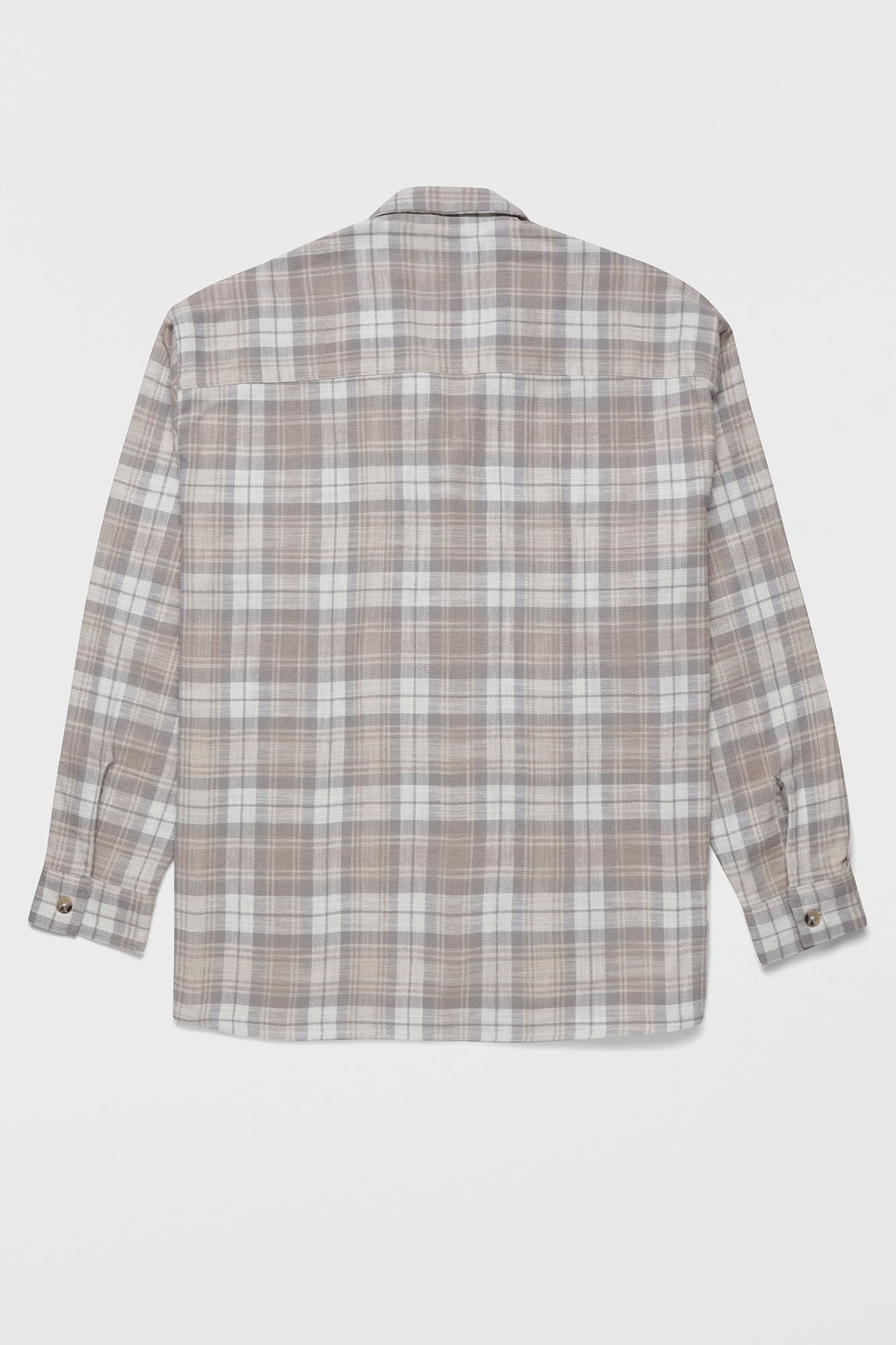 Beige Checkered Overshirt