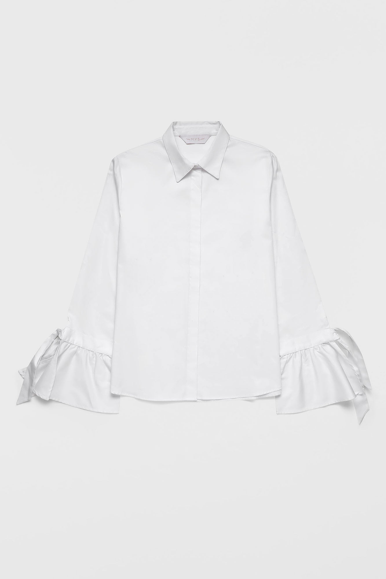 White Tie Cuff Detail Shirt