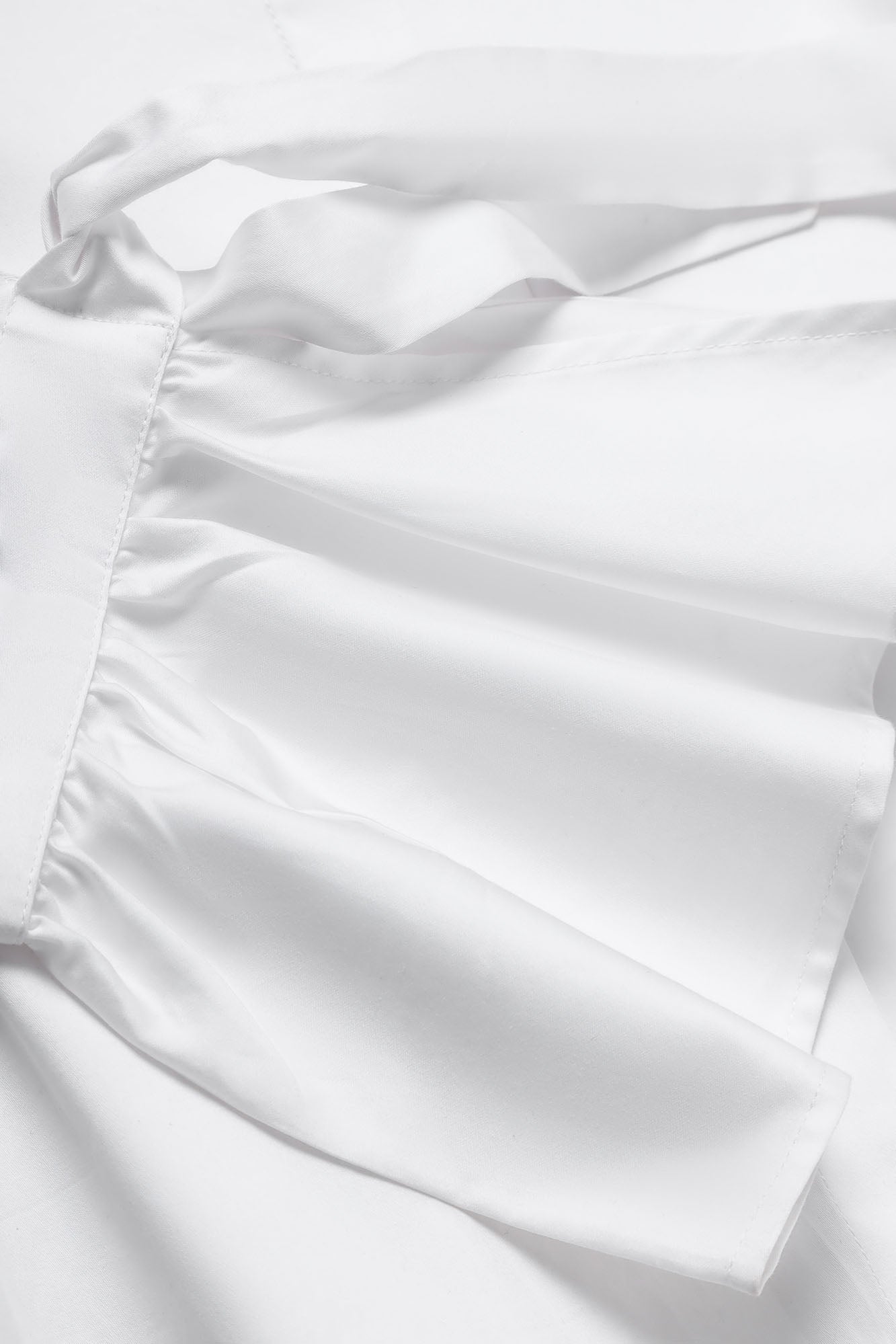 White Tie Cuff Detail Shirt