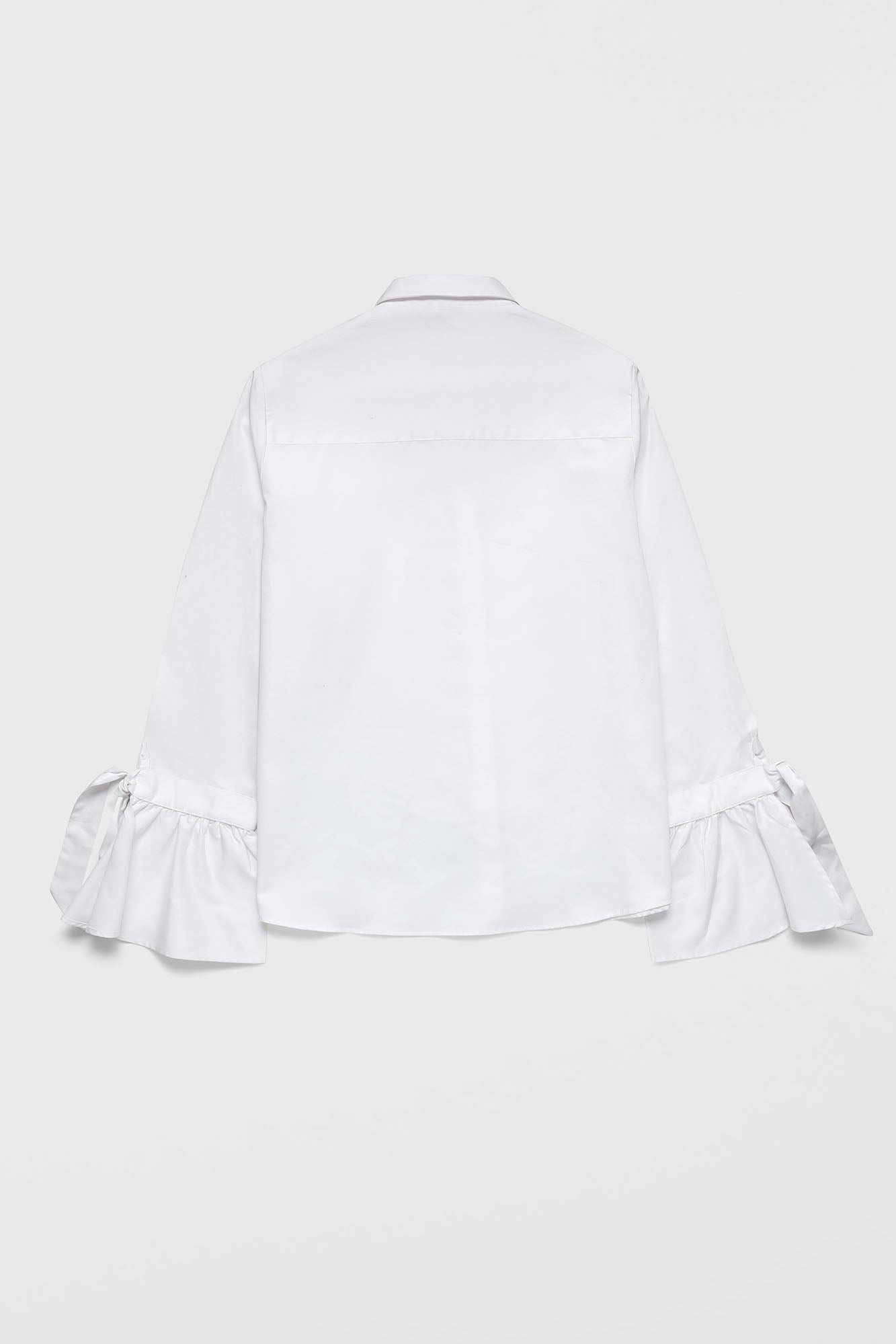 White Tie Cuff Detail Shirt