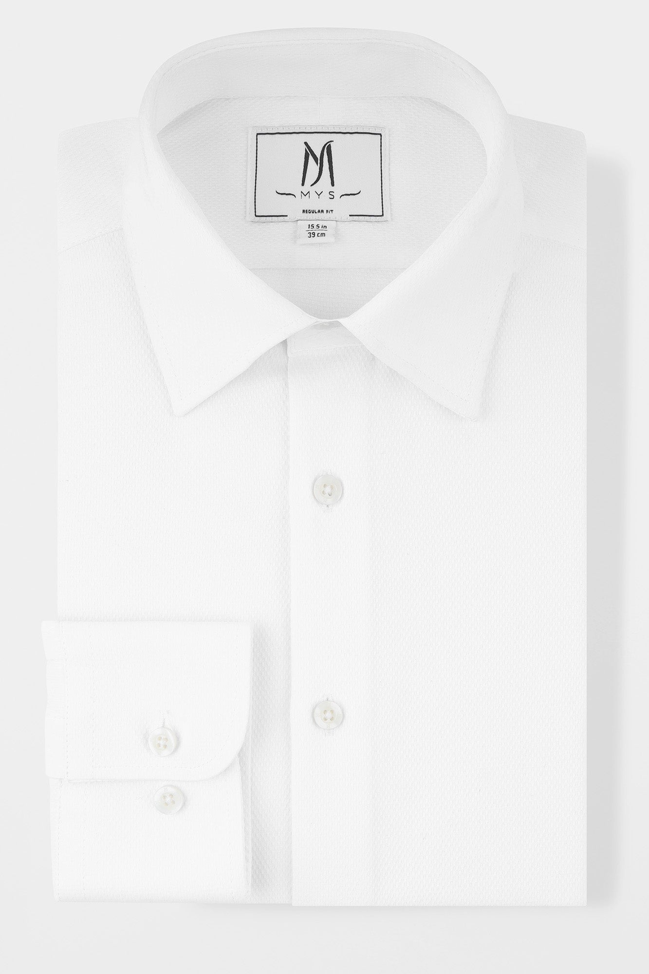 White Dobby Tuxedo Shirt - Regular Fit