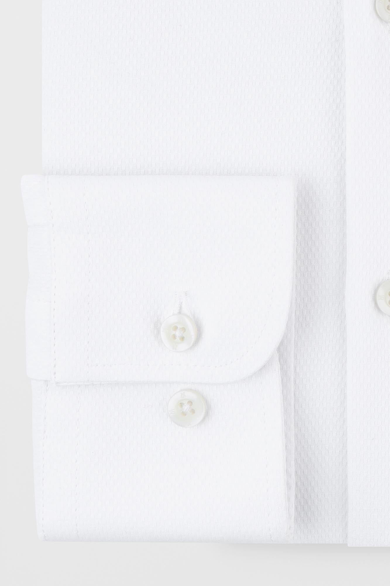 White Dobby Tuxedo Shirt - Regular Fit