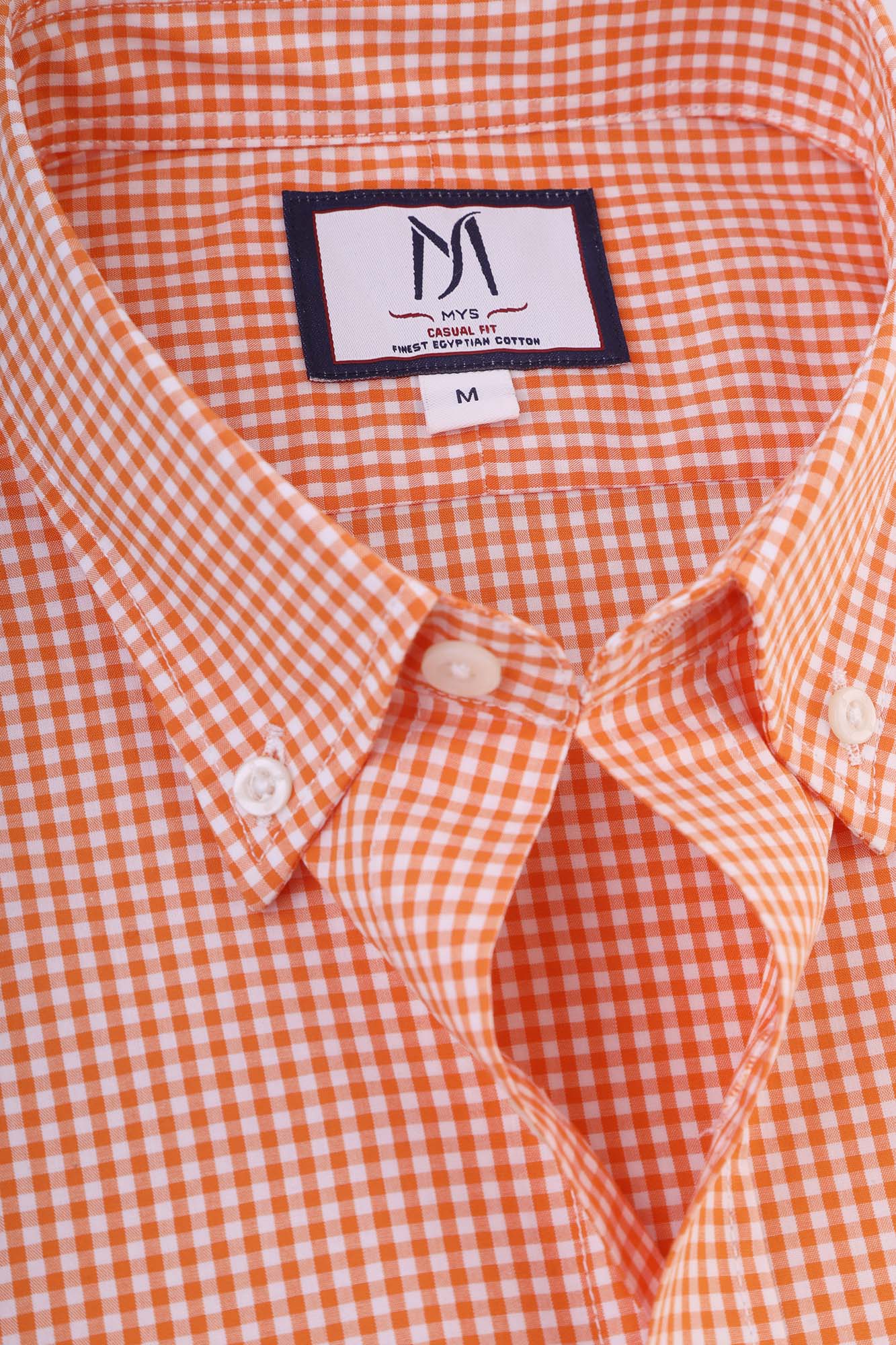 Orange Checkered Poplin Shirt