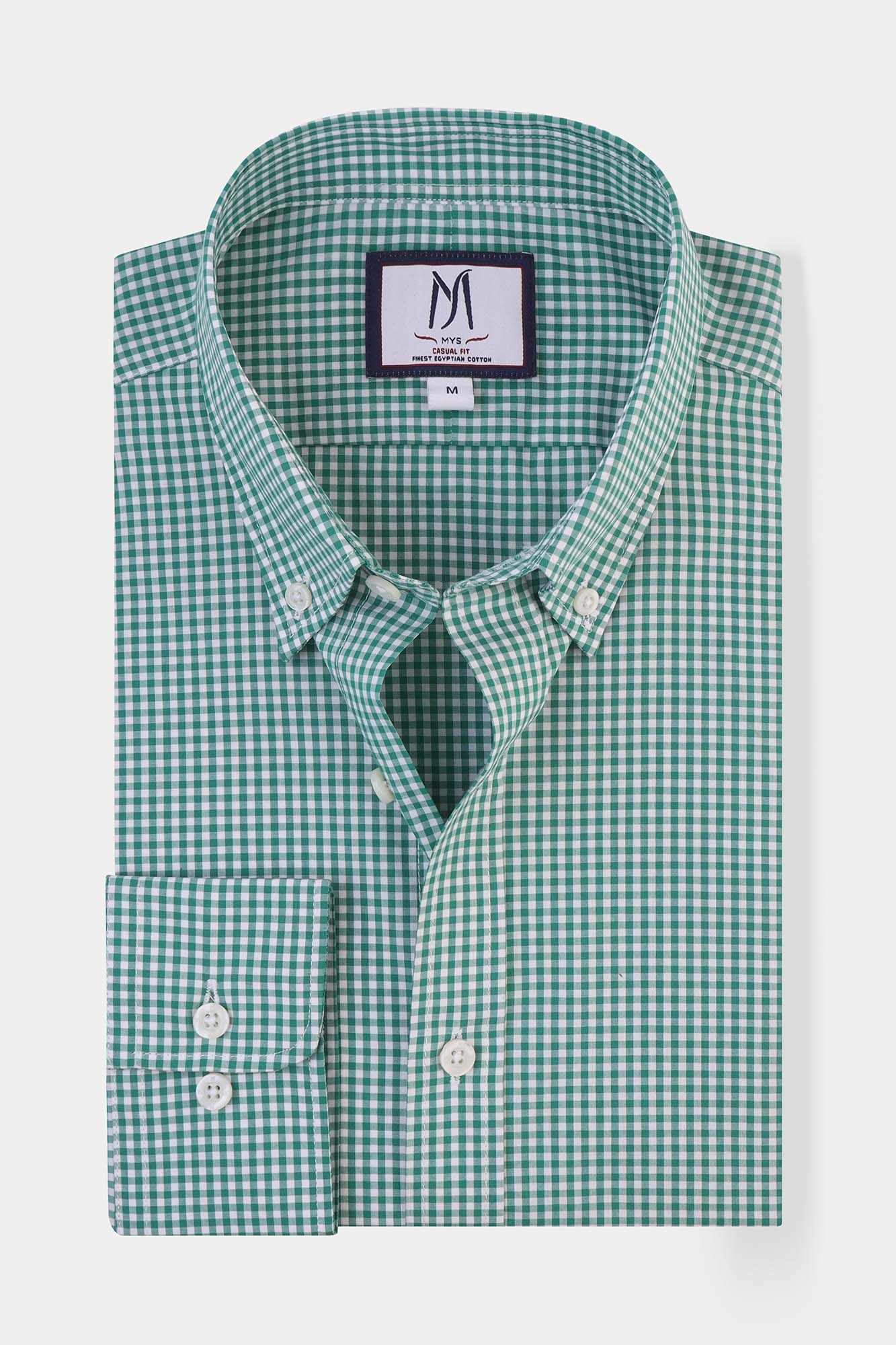 Green Checkered Poplin Shirt
