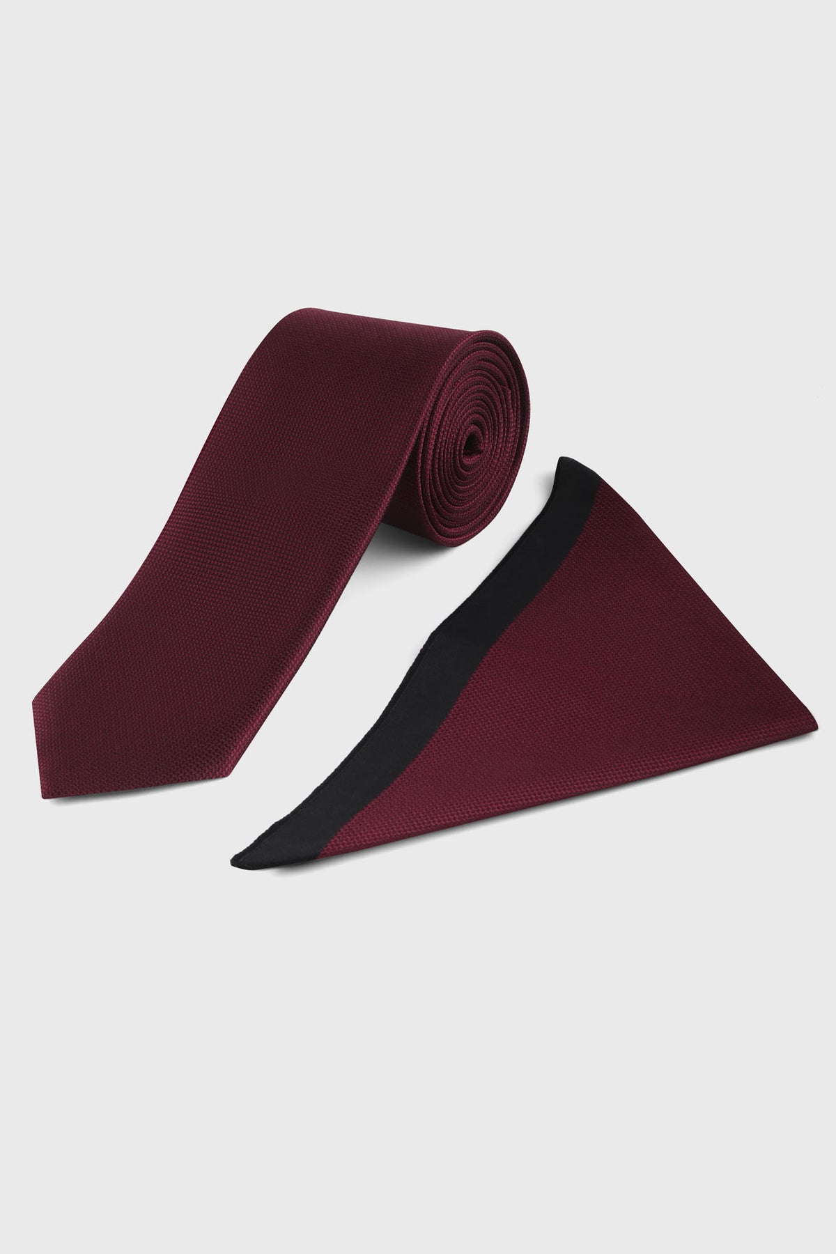 Red Textured Tie Set