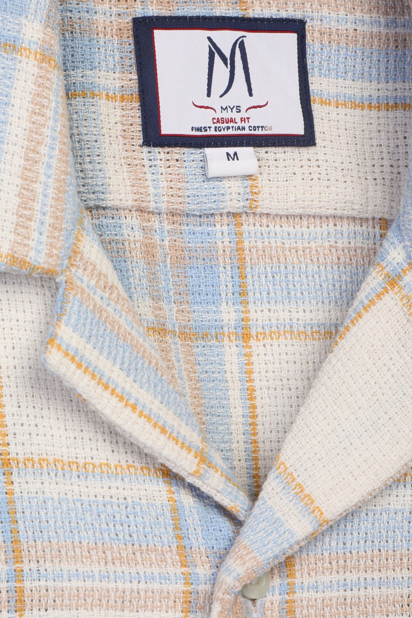Beige Checkered Revere Shirt