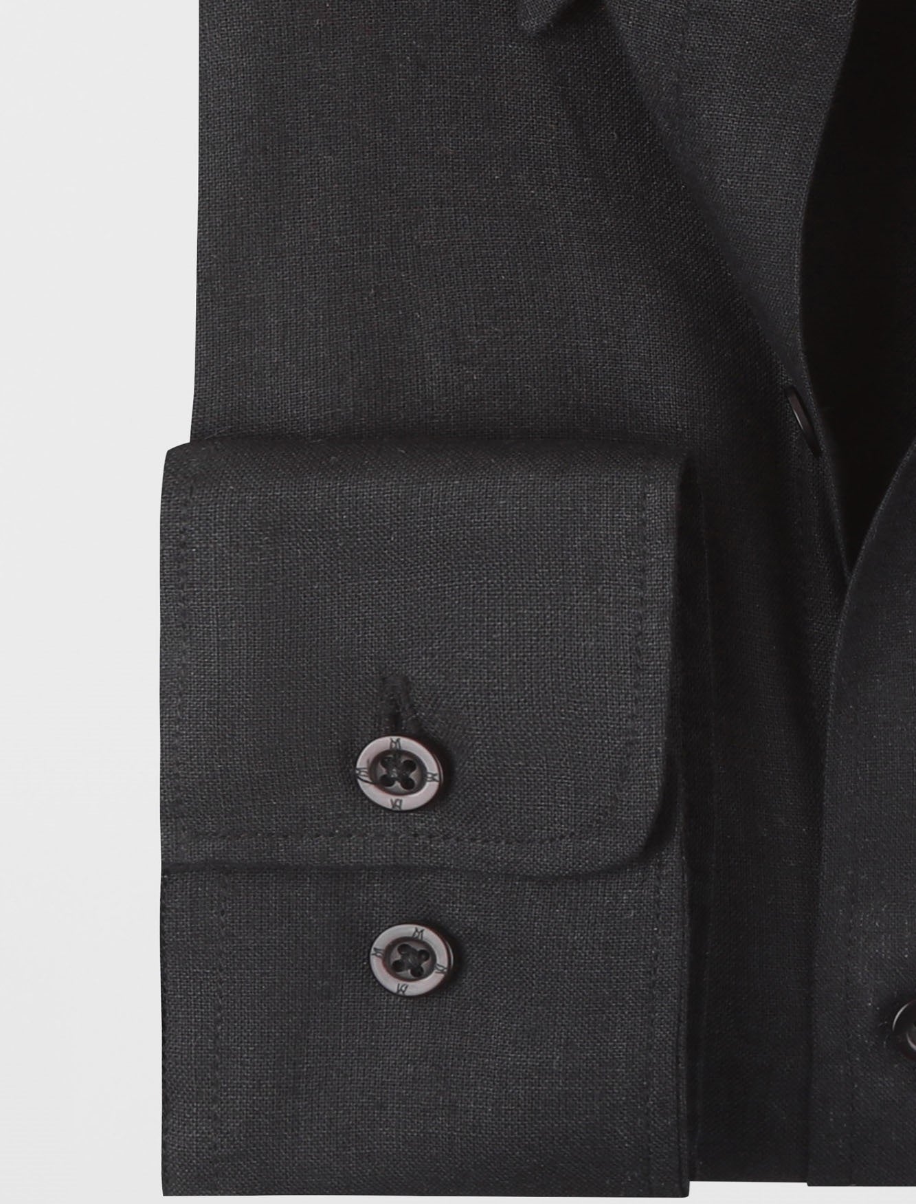 Linen Cotton Button-Down Shirt w/Pocket