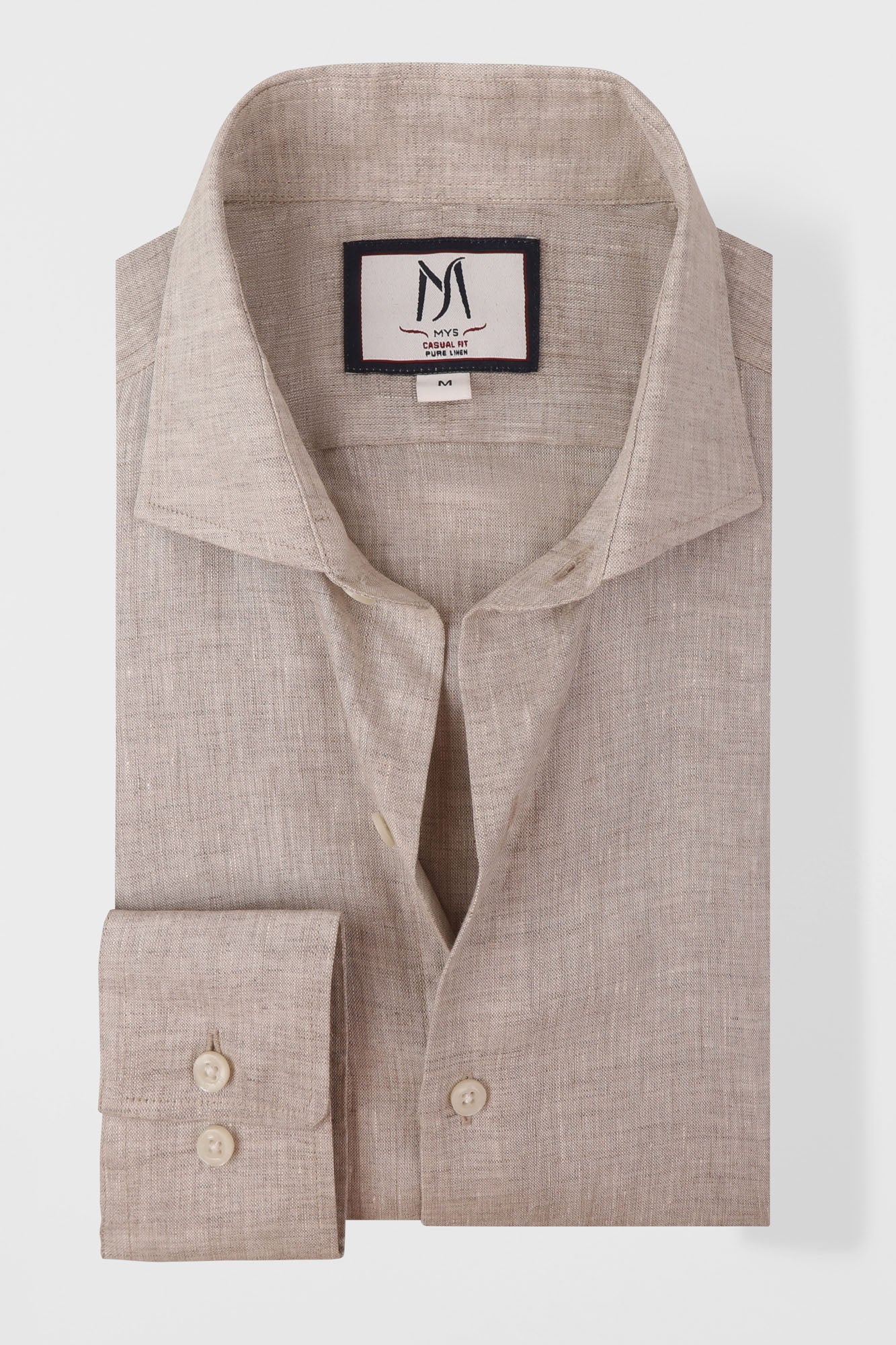 Beige Linen Cutaway Shirt