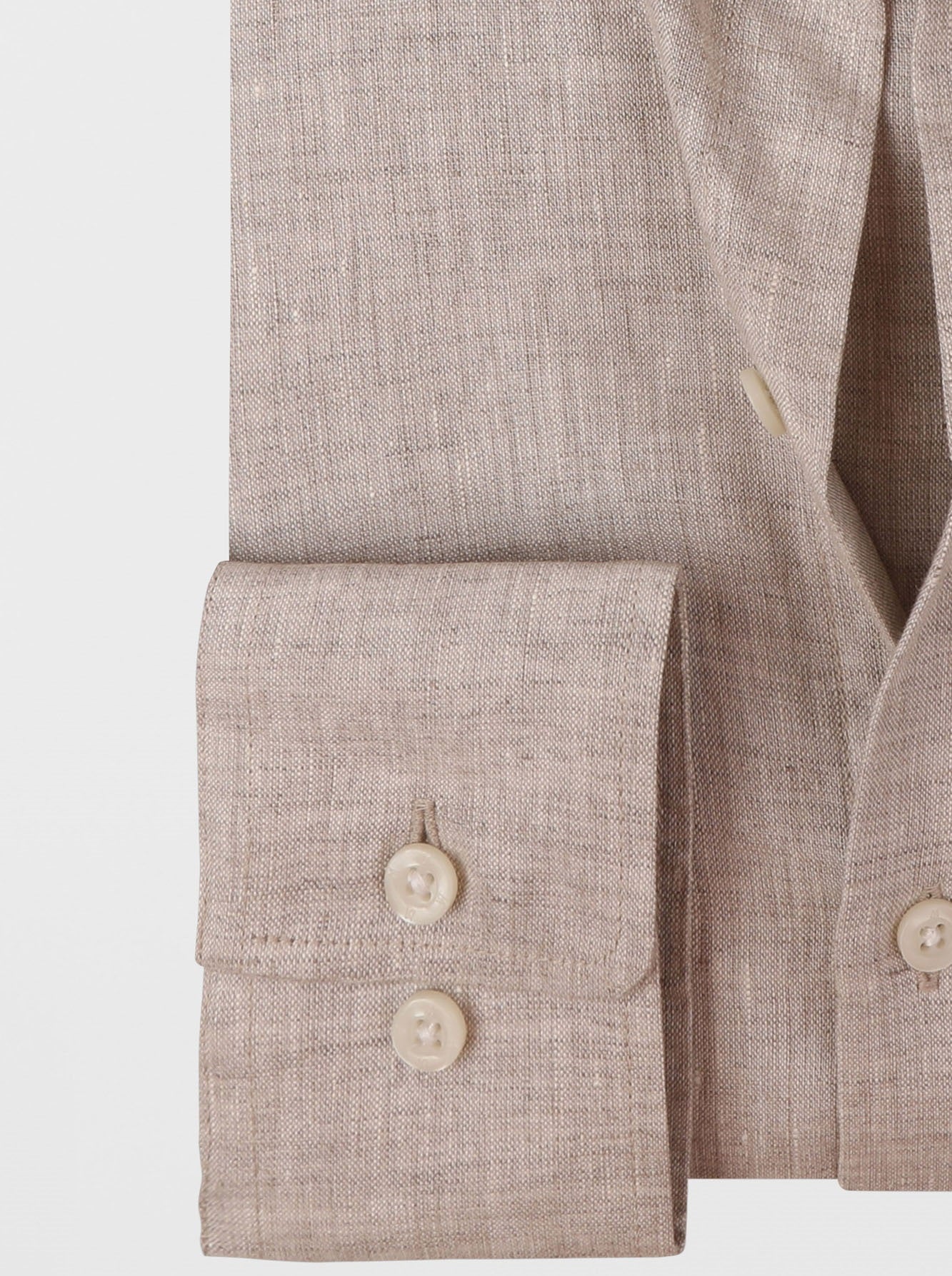 Beige Linen Cutaway Shirt