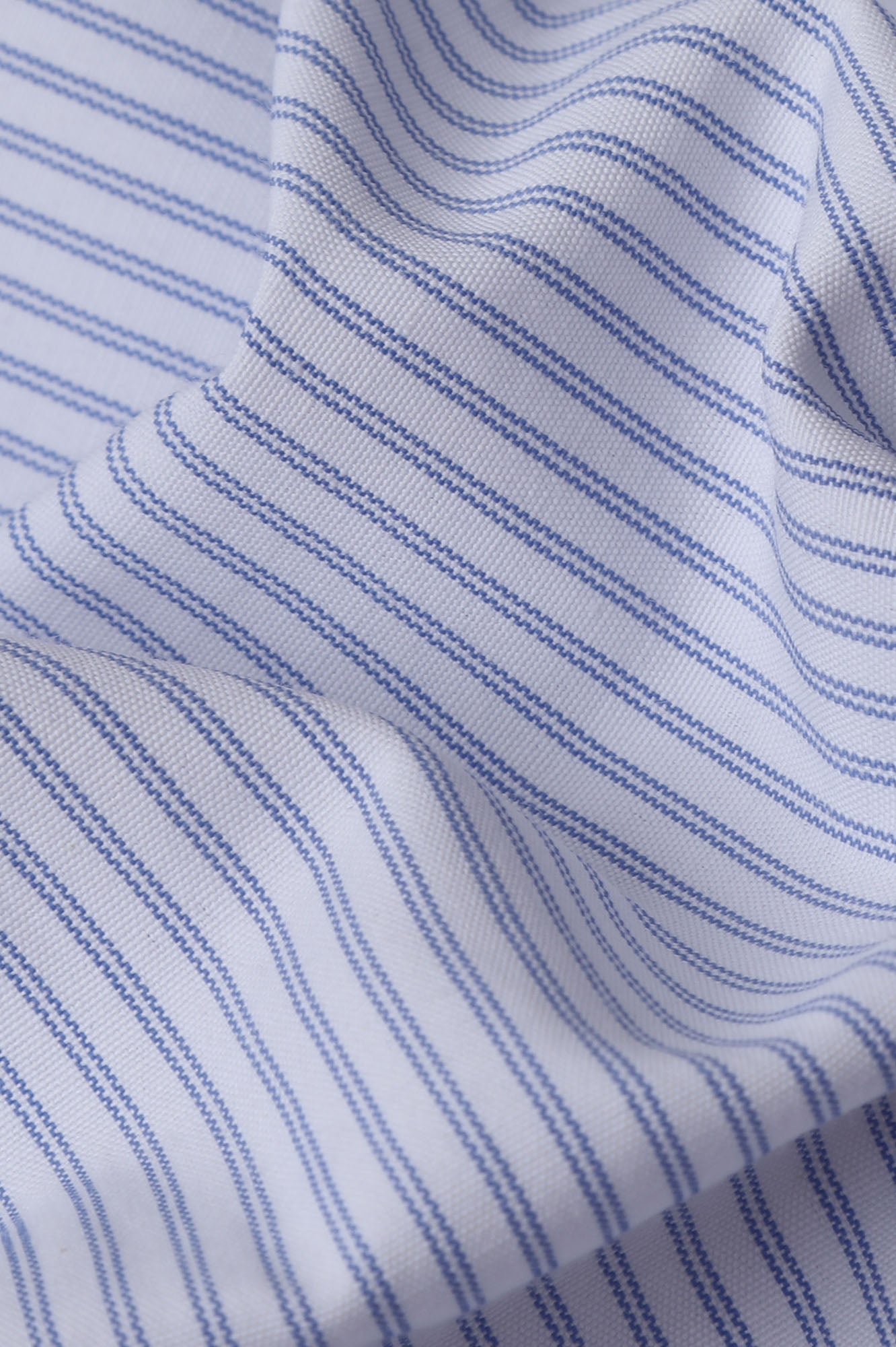 Blue Striped Poplin Shirt - Regular Fit