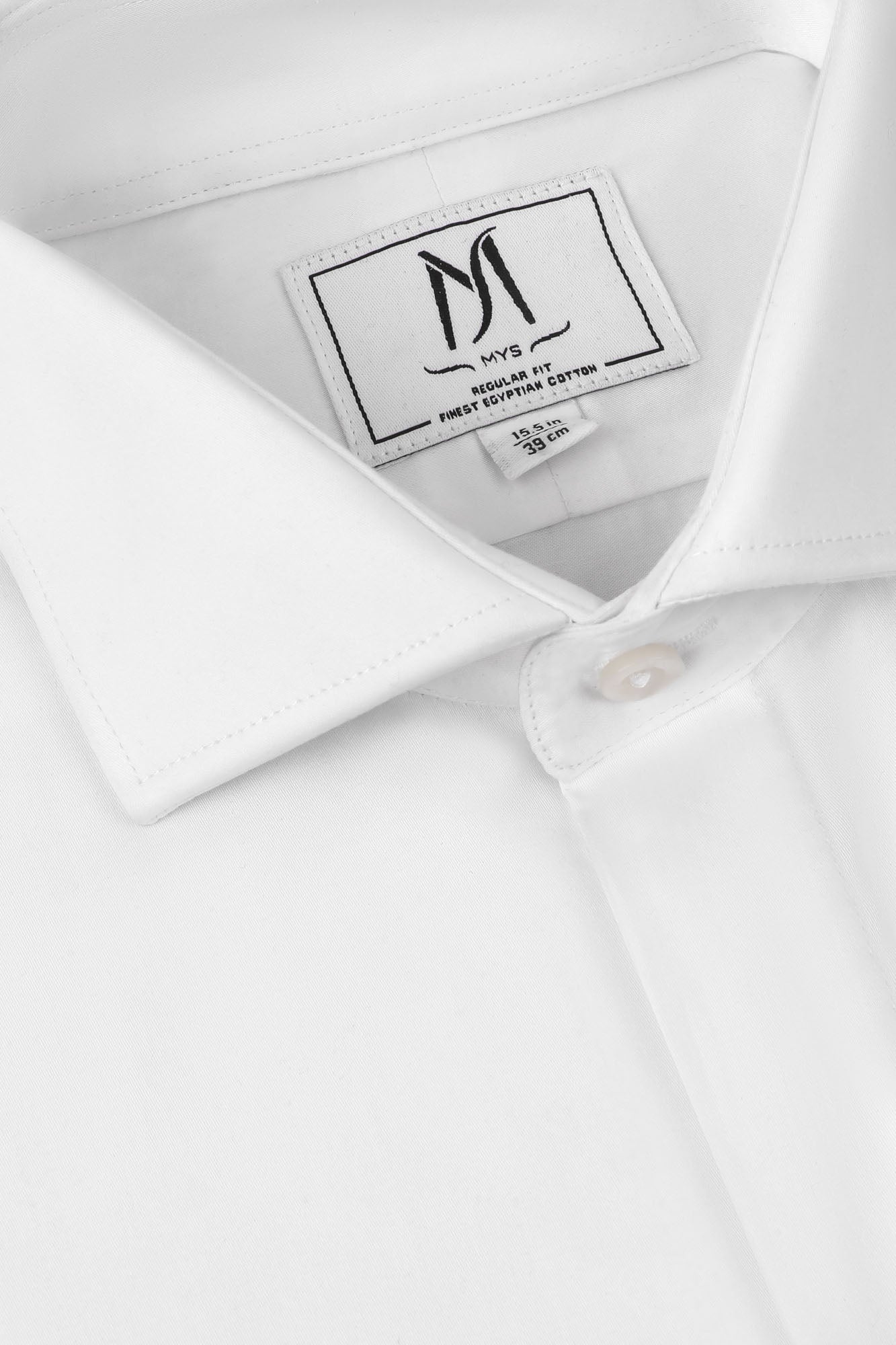 White Twill Hidden Placket Shirt - Regular Fit