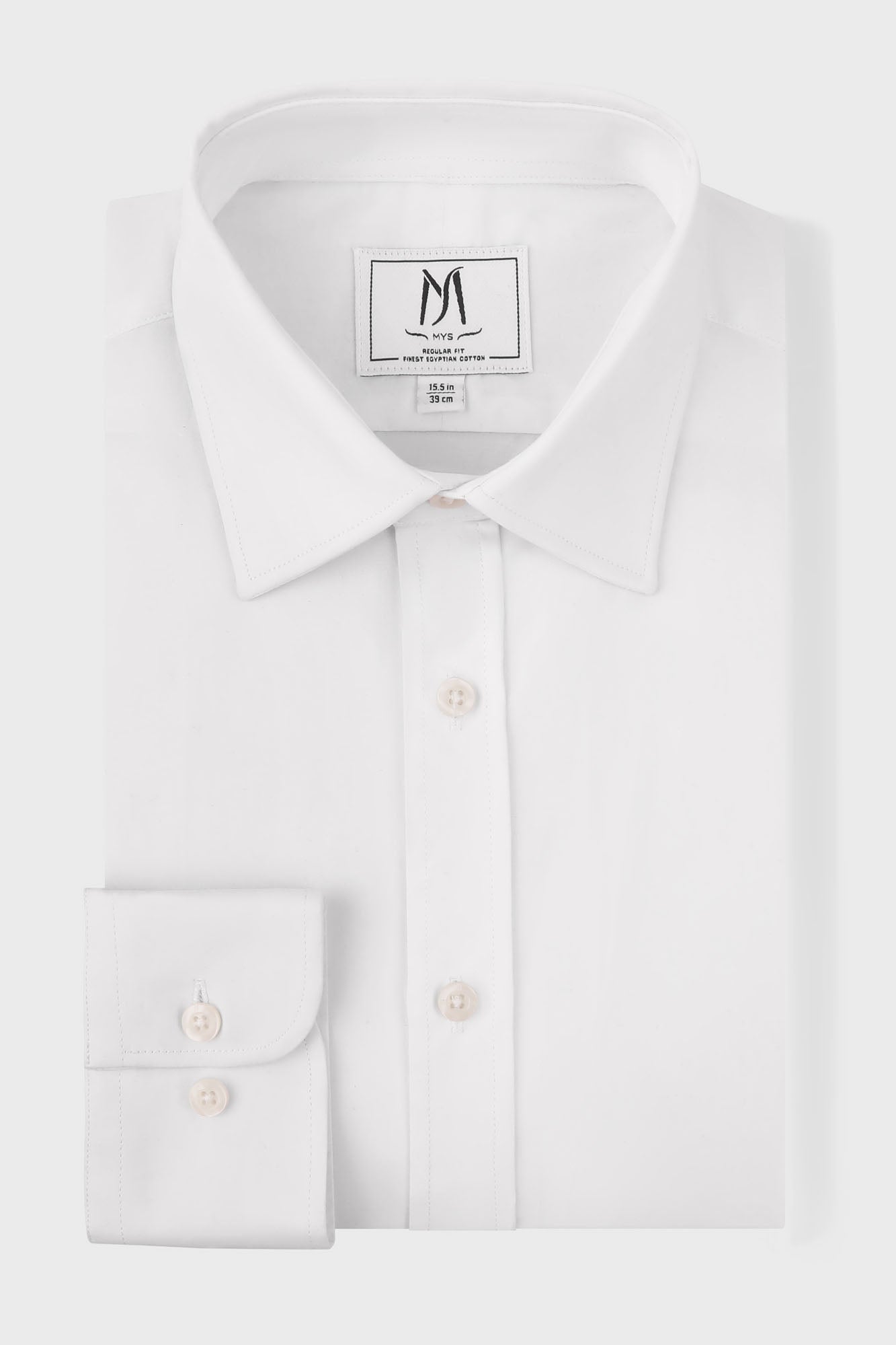 White Poplin Stretch Shirt - Regular Fit