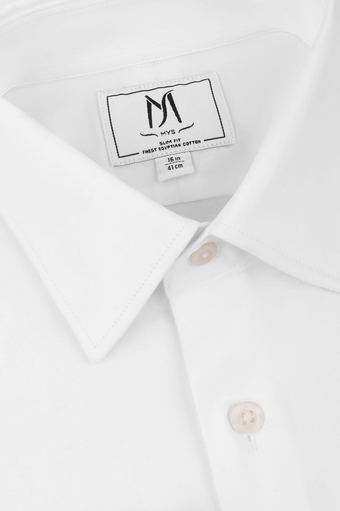 White Poplin Stretch Double Cuff Shirt - Slim Fit