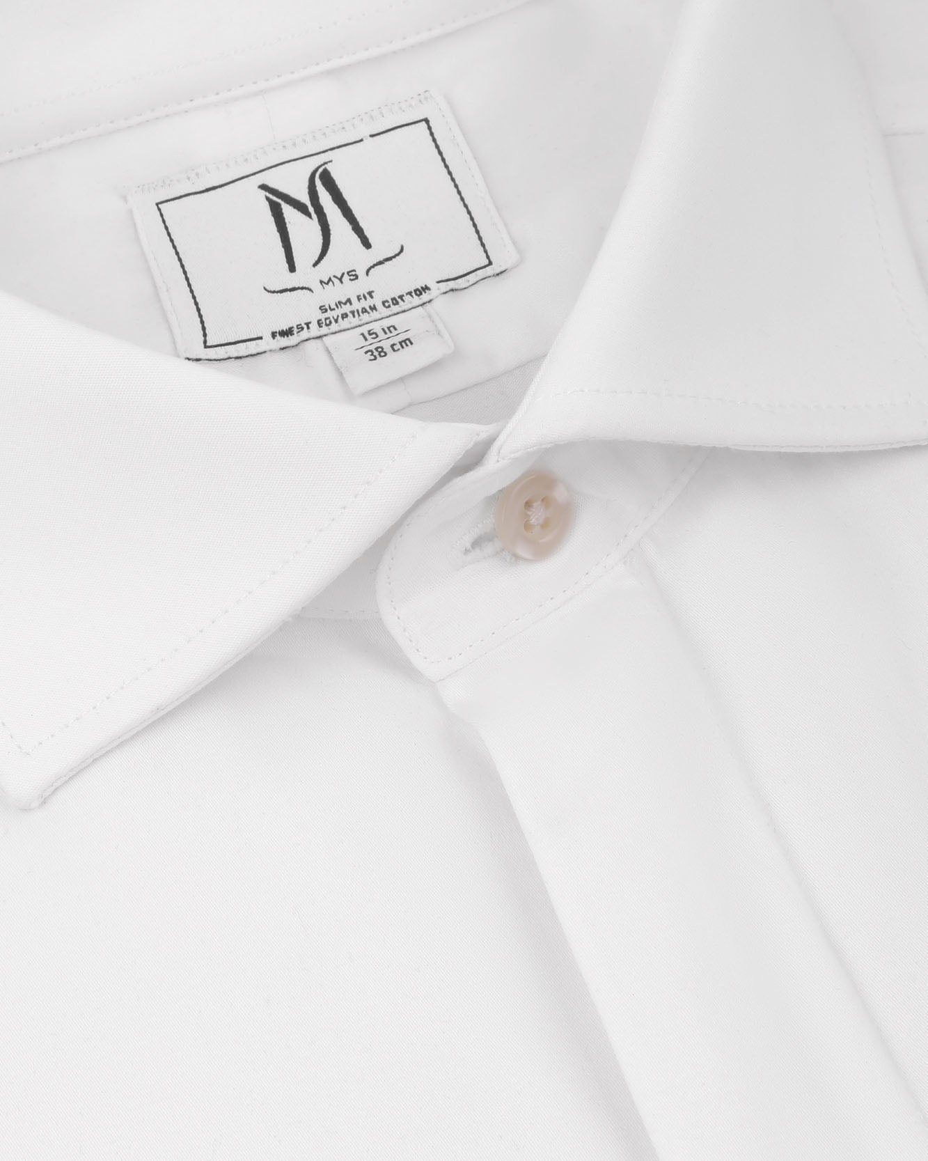White Twill Hidden Placket Shirt - Slim Fit