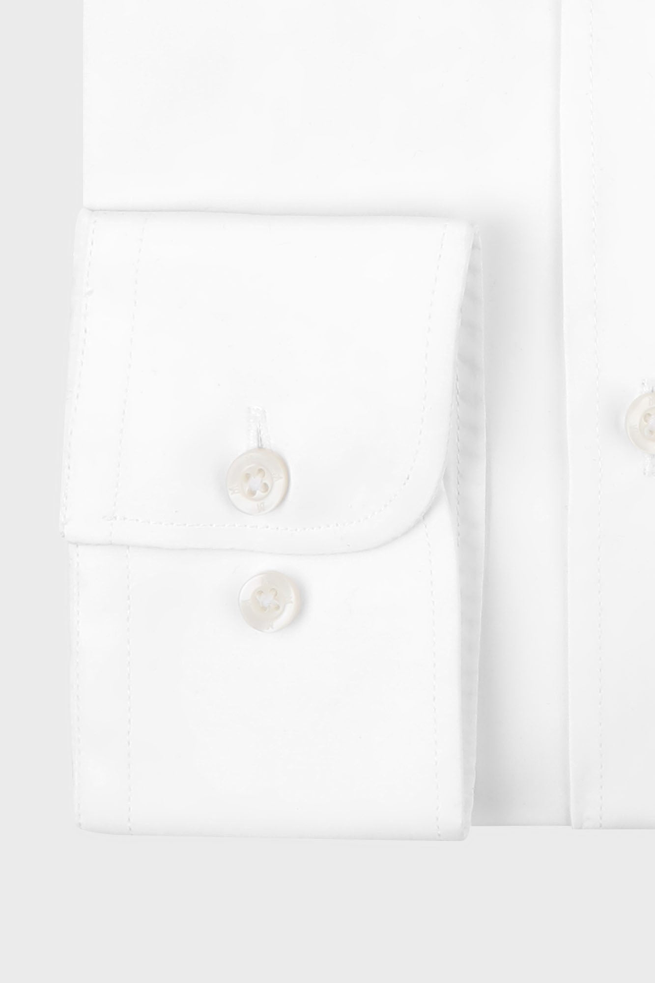 White Poplin Stretch Shirt - Regular Fit