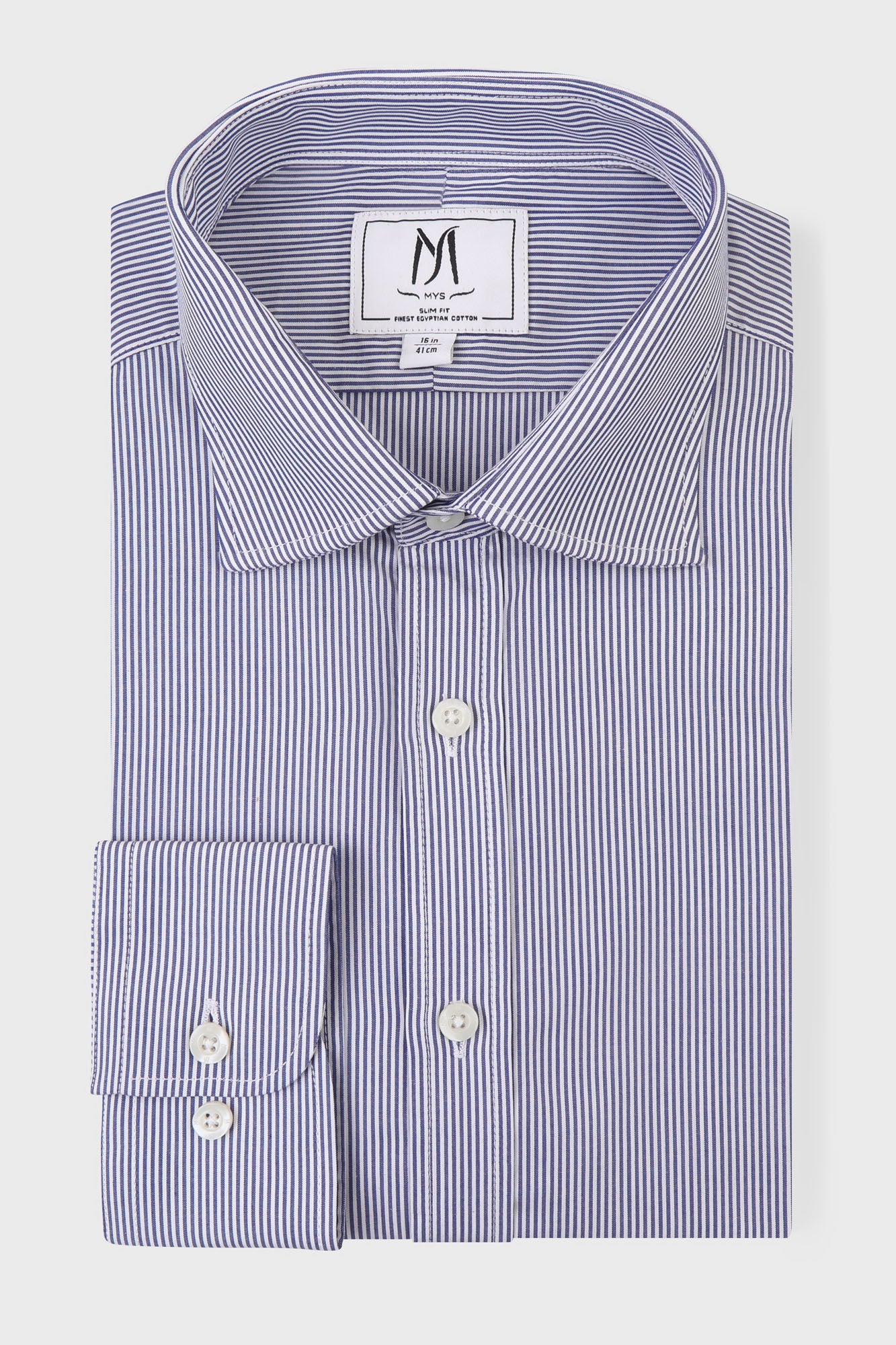 Blue Poplin Striped Shirt - Regular Fit