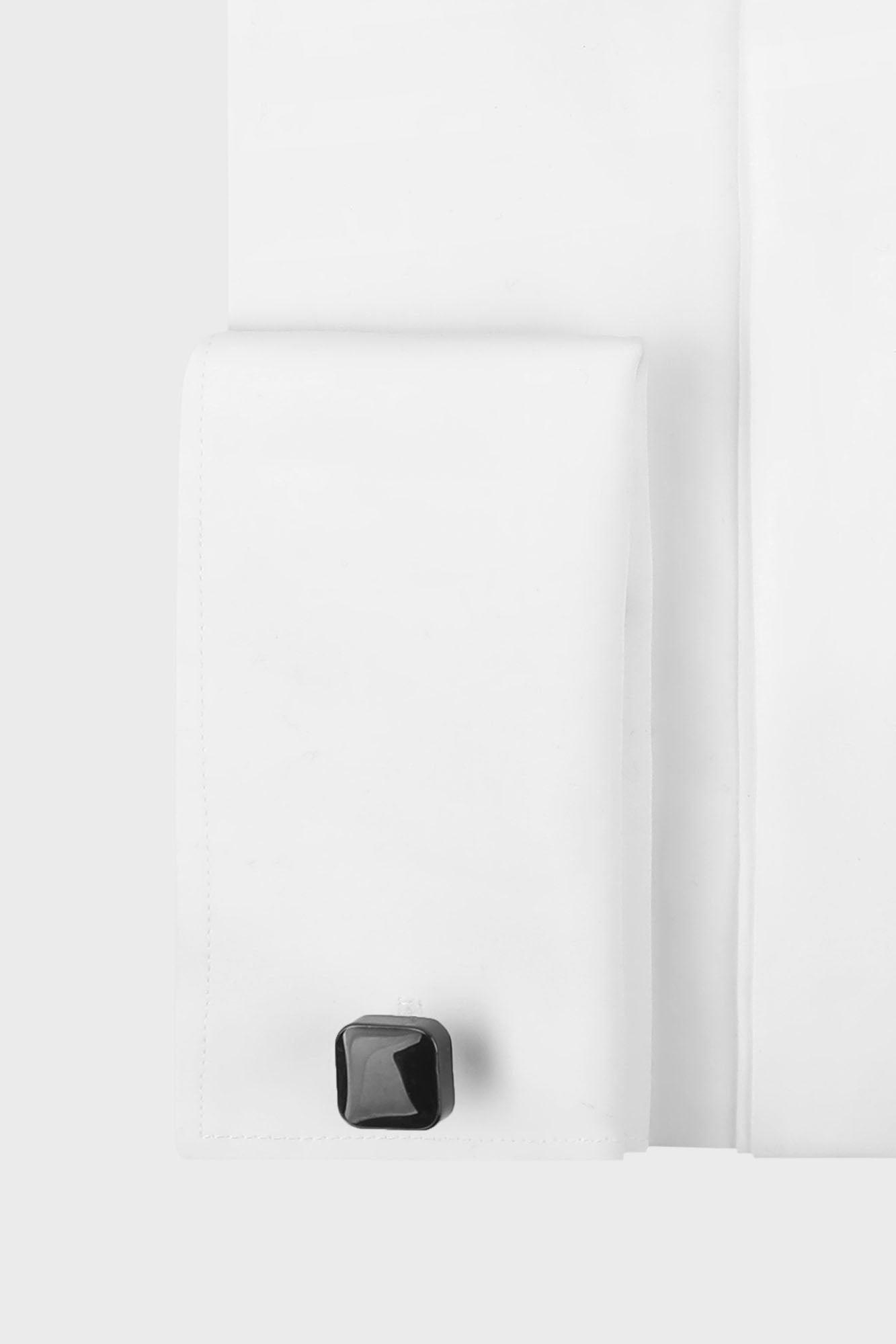White Hidden Placket Tuxedo Shirt - Slim Fit
