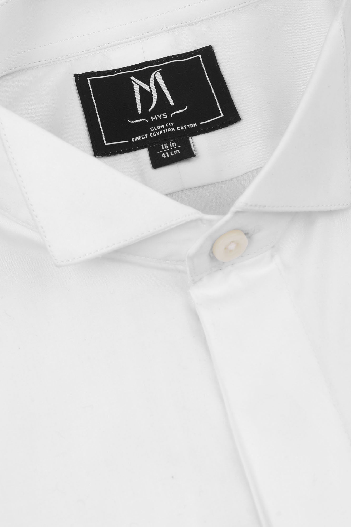 White Hidden Placket Tuxedo Shirt - Slim Fit