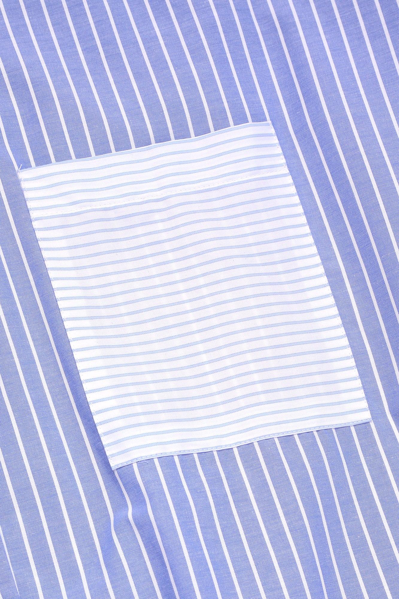 Light Blue Striped Patchwork Hem Tie Shirt