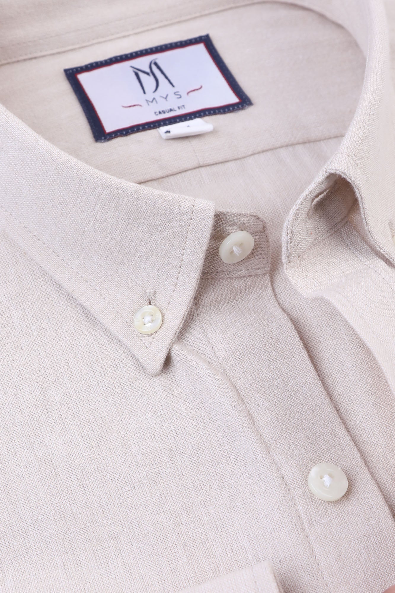 Beige Cotton Linen Shirt