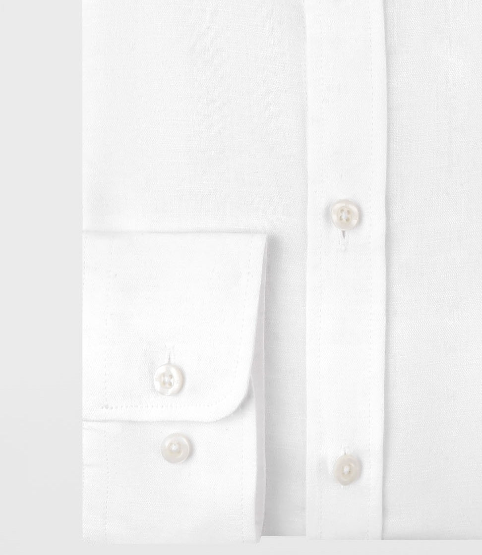 Linen Cotton Mandarin Collar Shirt