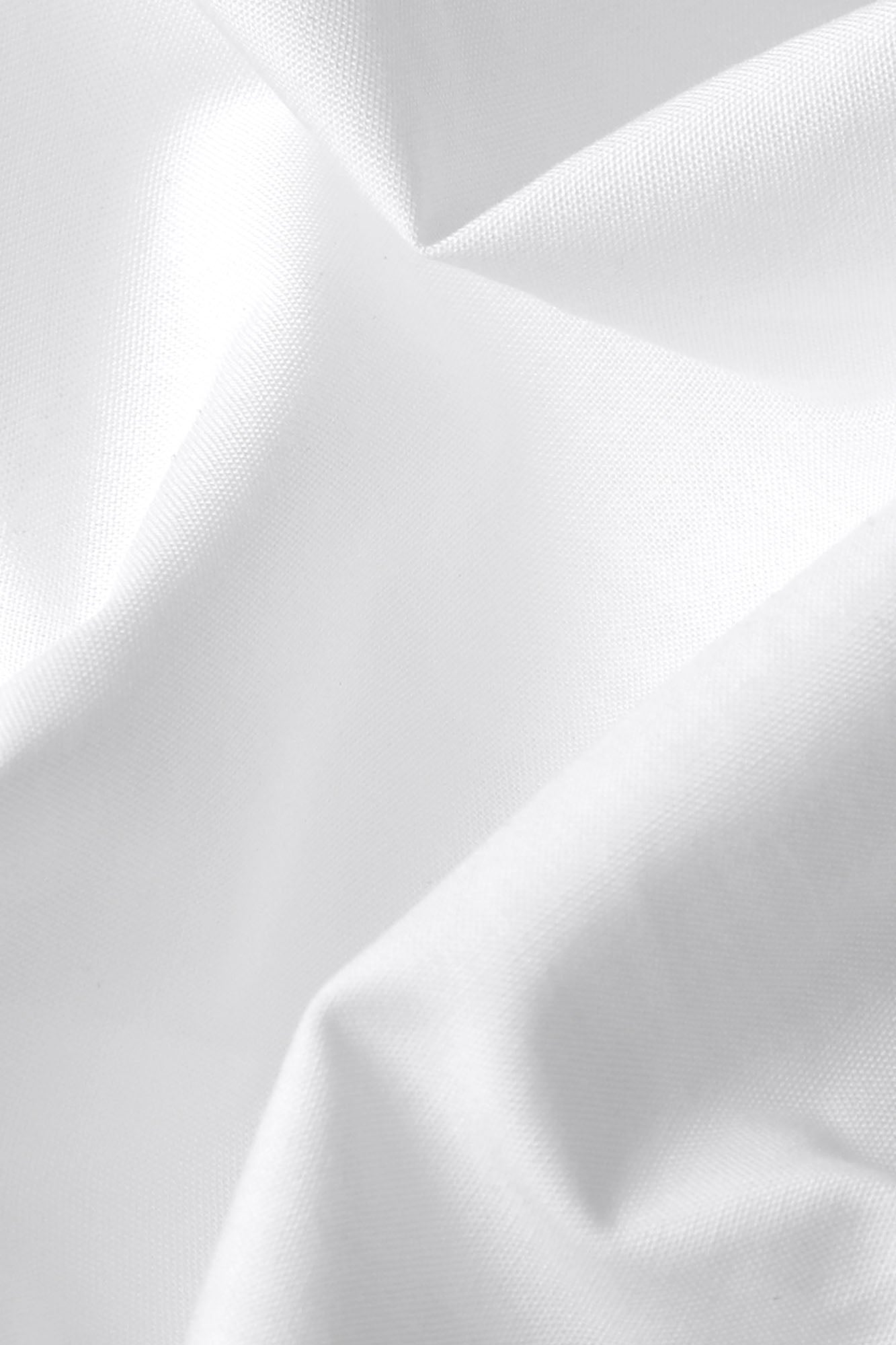 White Poplin Pleated Tuxedo Shirt - Slim Fit