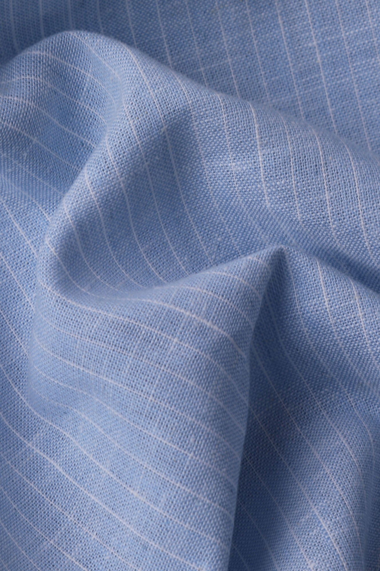 White Pin Stripe Linen Cotton Revere Shirt