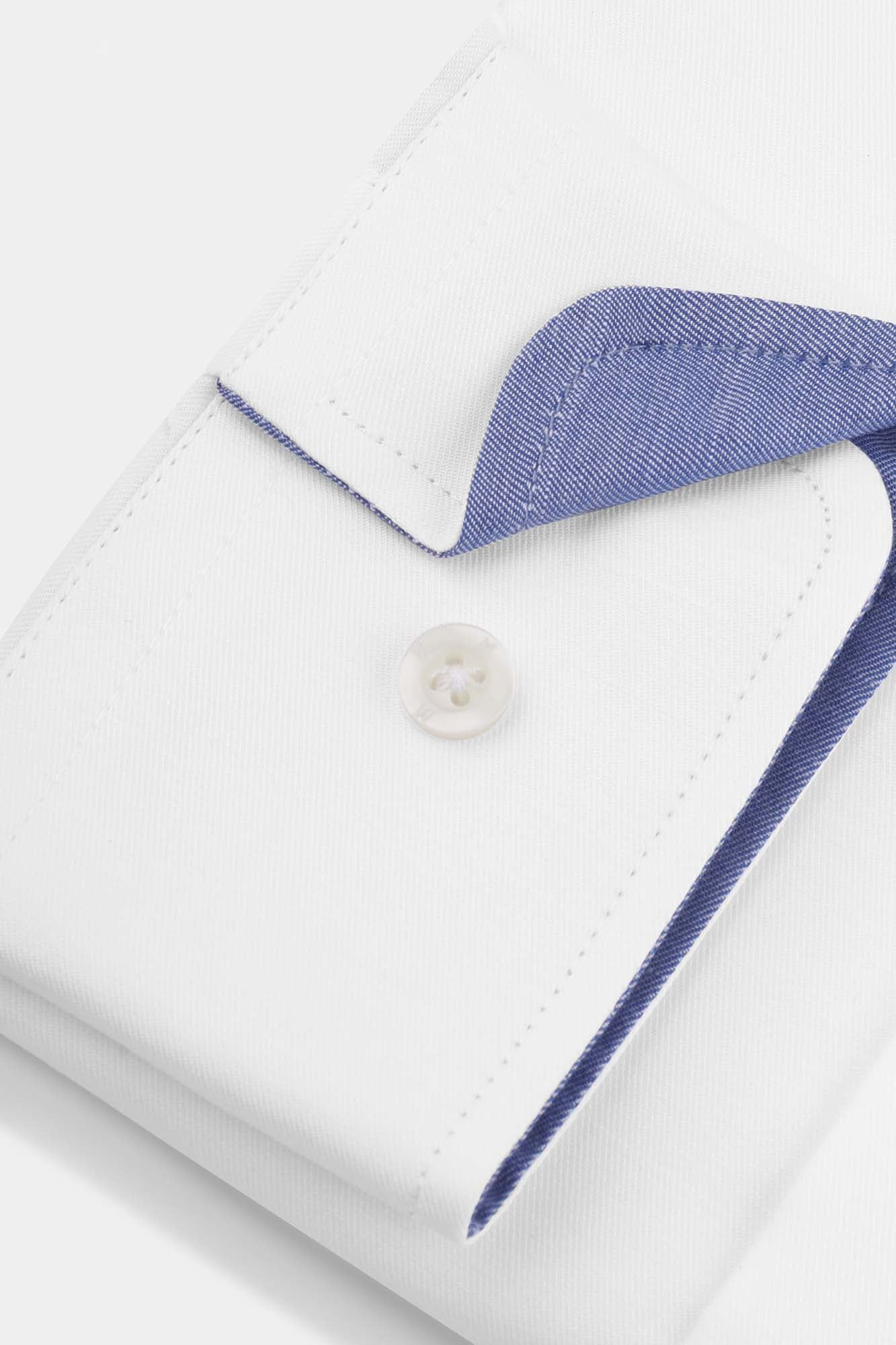 White Twill Tencel Shirt - Slim Fit