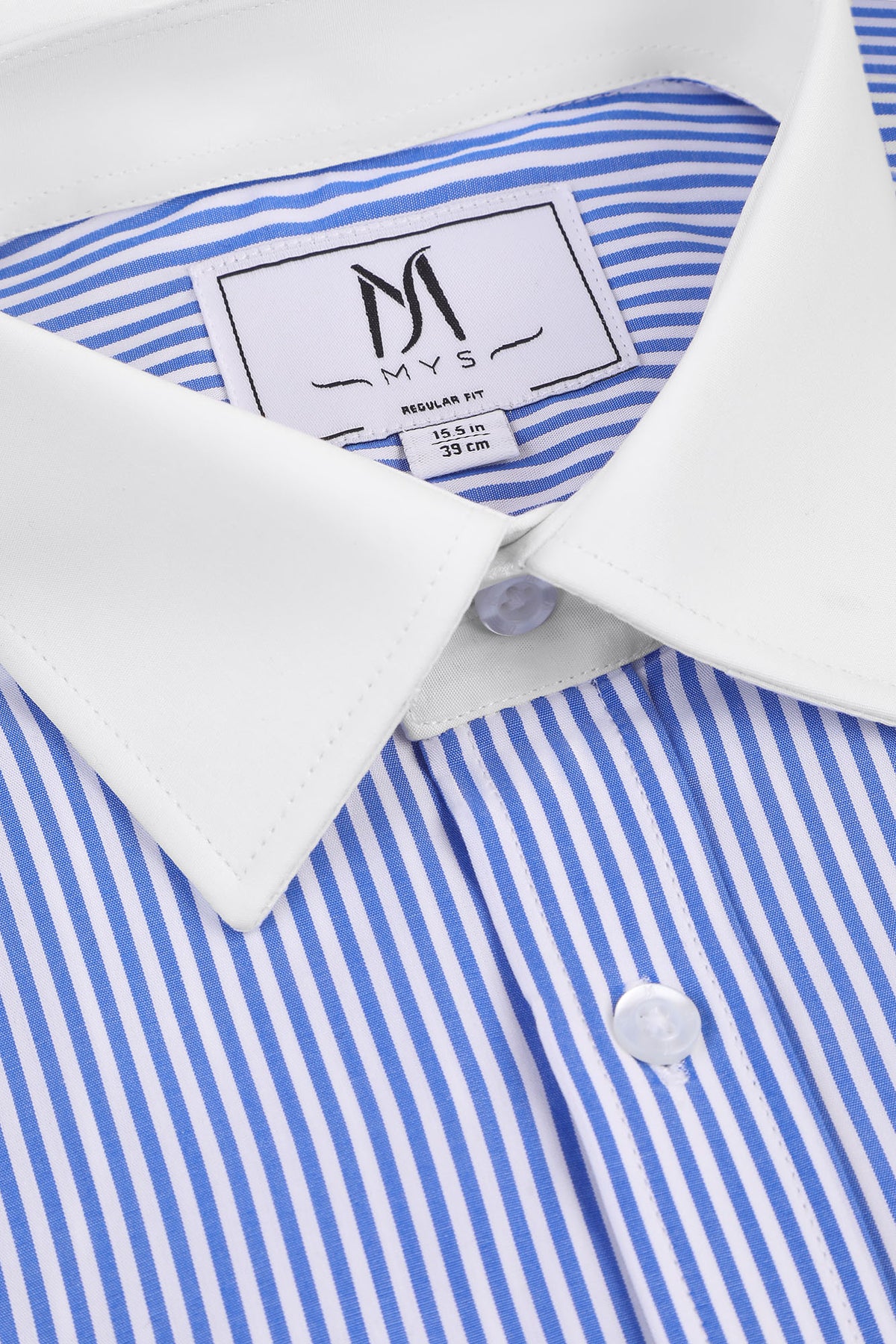 Striped Poplin Contrast Shirt - Regular Fit