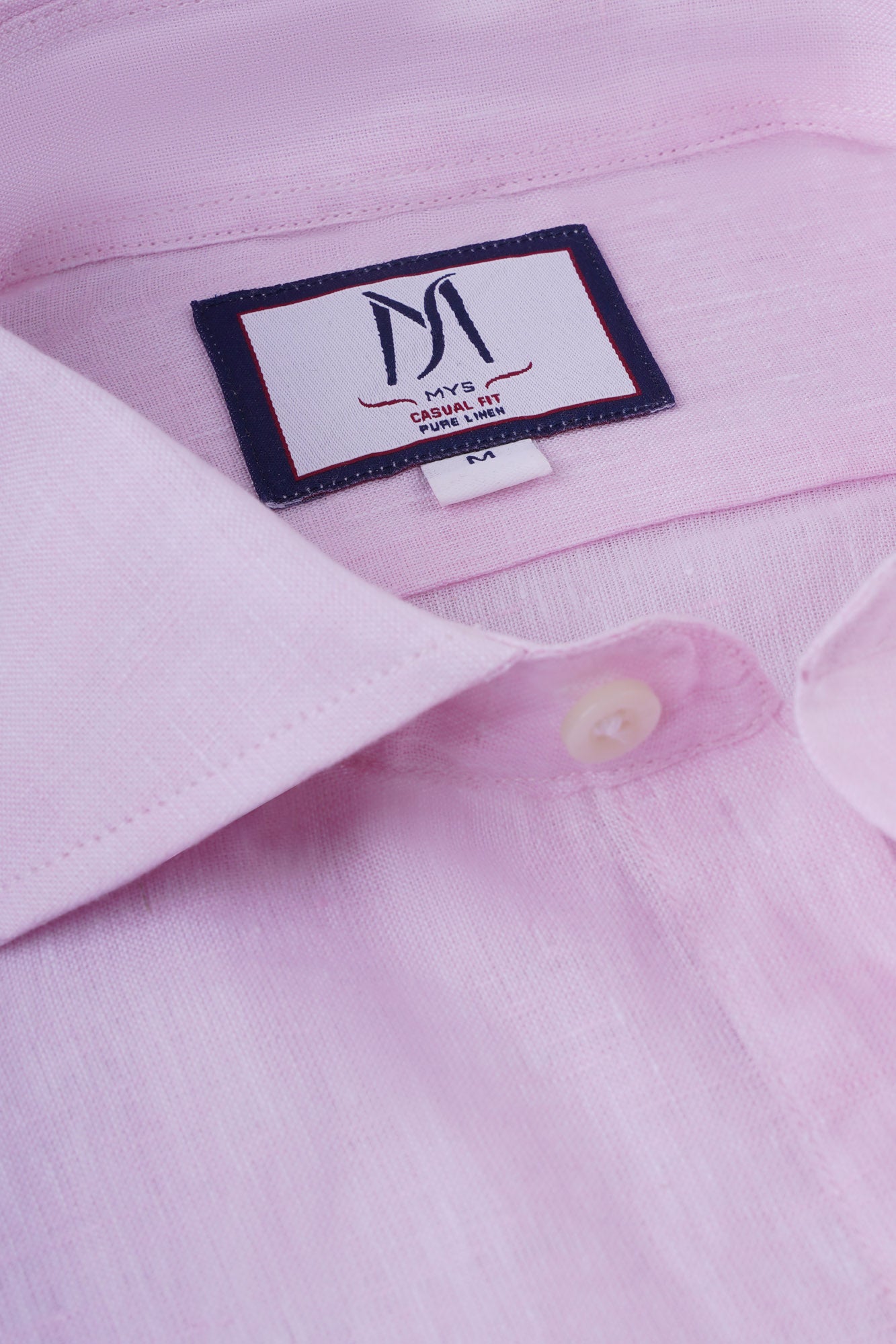 Light Pink Pure Linen Cutaway Shirt
