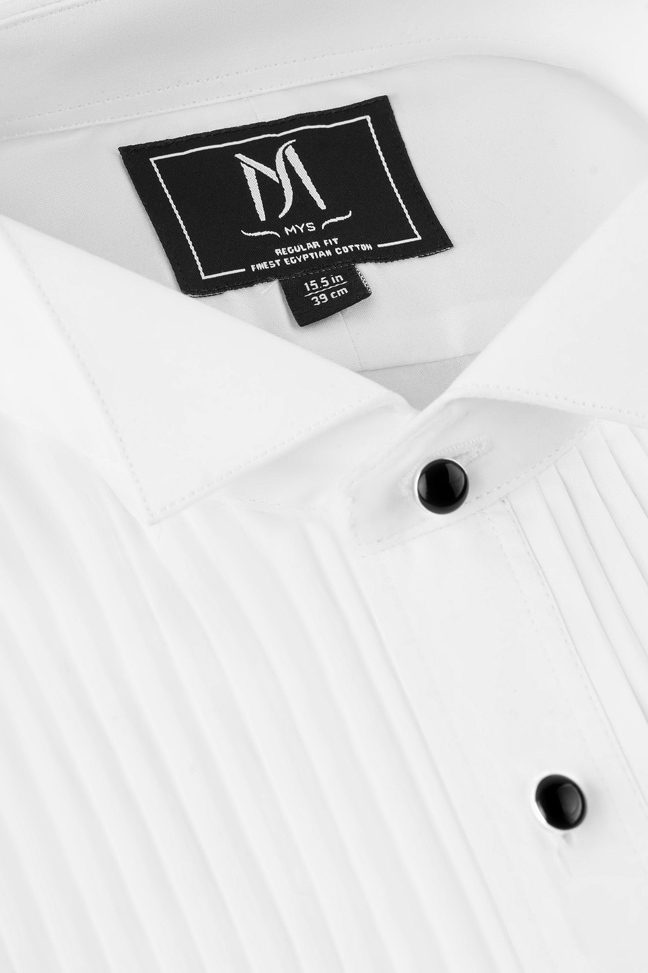 White Pleated Tuxedo Shirt - Slim Fit