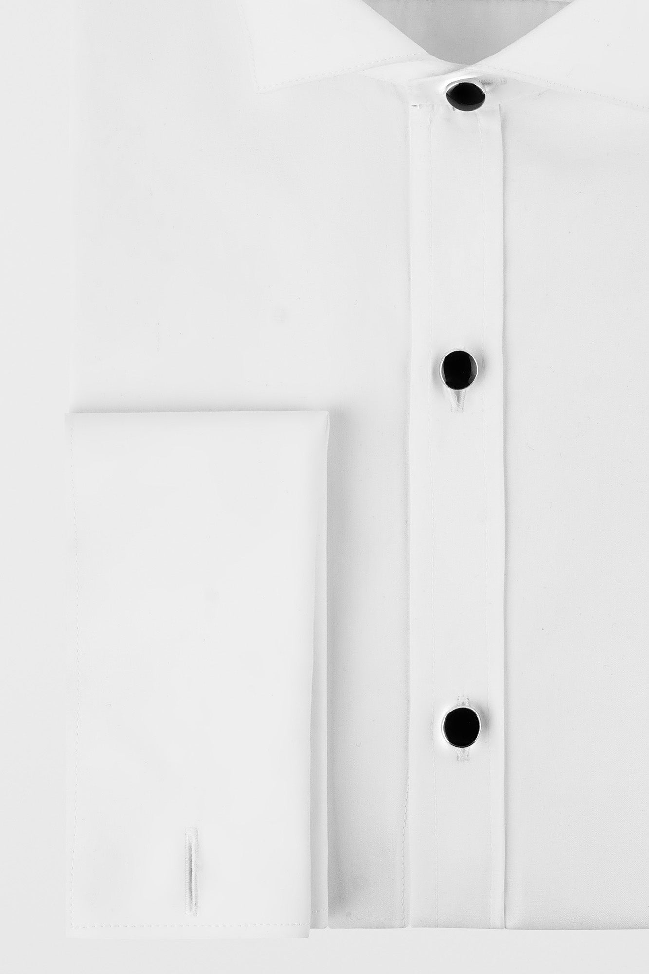 White Twill Tuxedo Shirt - Slim Fit