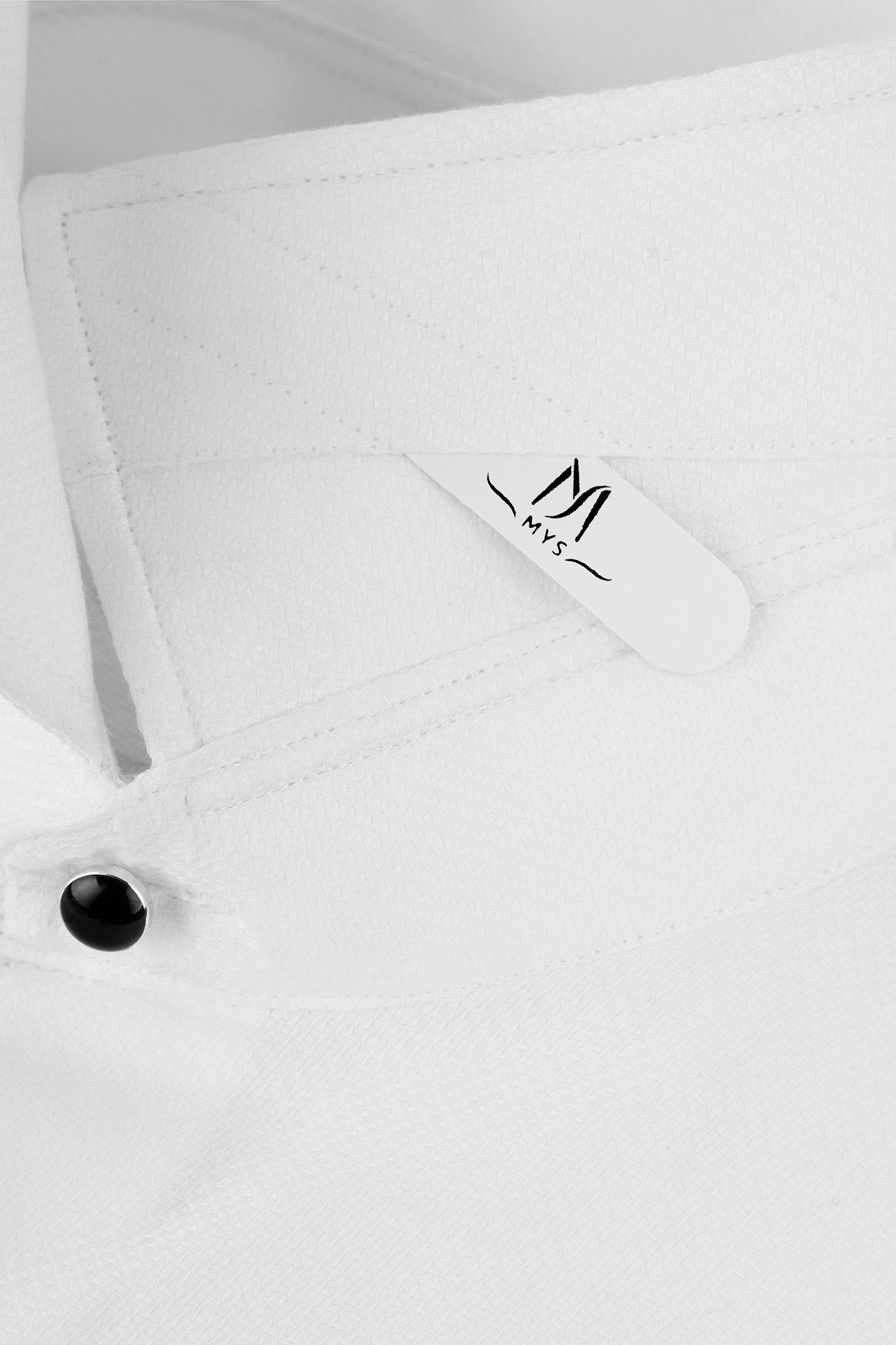 White Dobby Tuxedo Shirt - Regular Fit