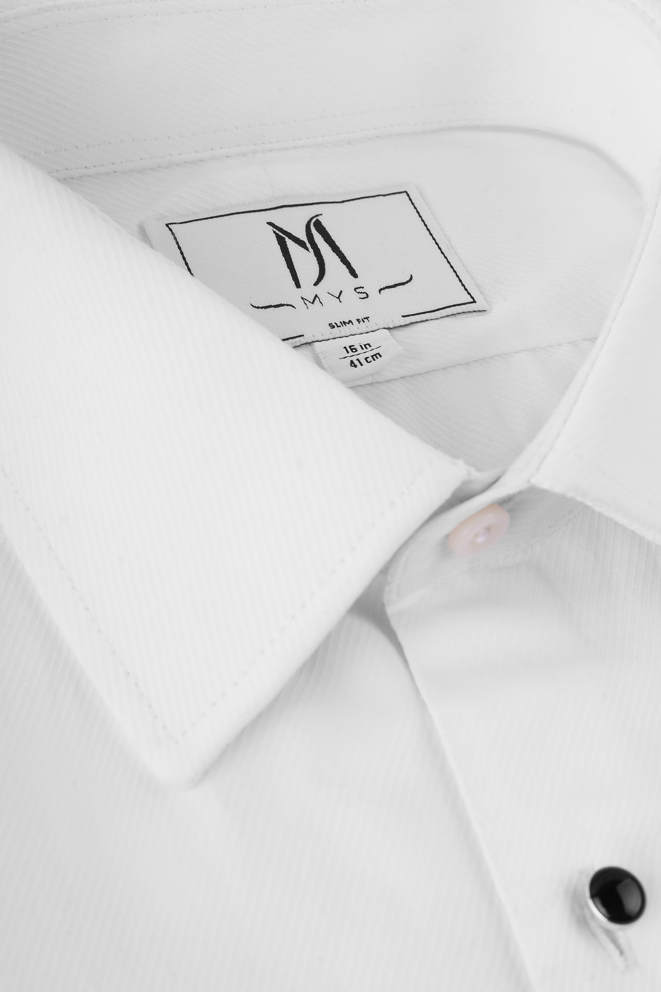 White Twill Tuxedo Shirt - Slim Fit