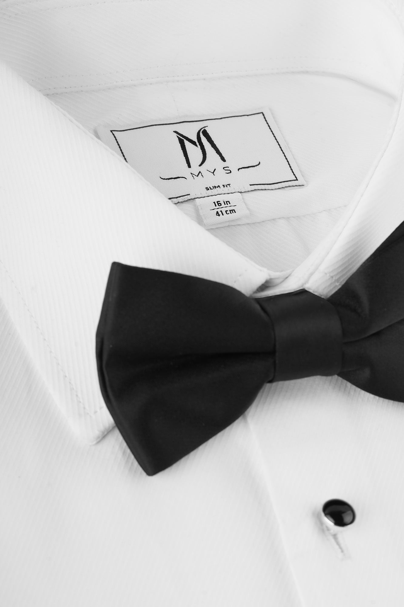 White Twill Tuxedo Shirt - Slim Fit