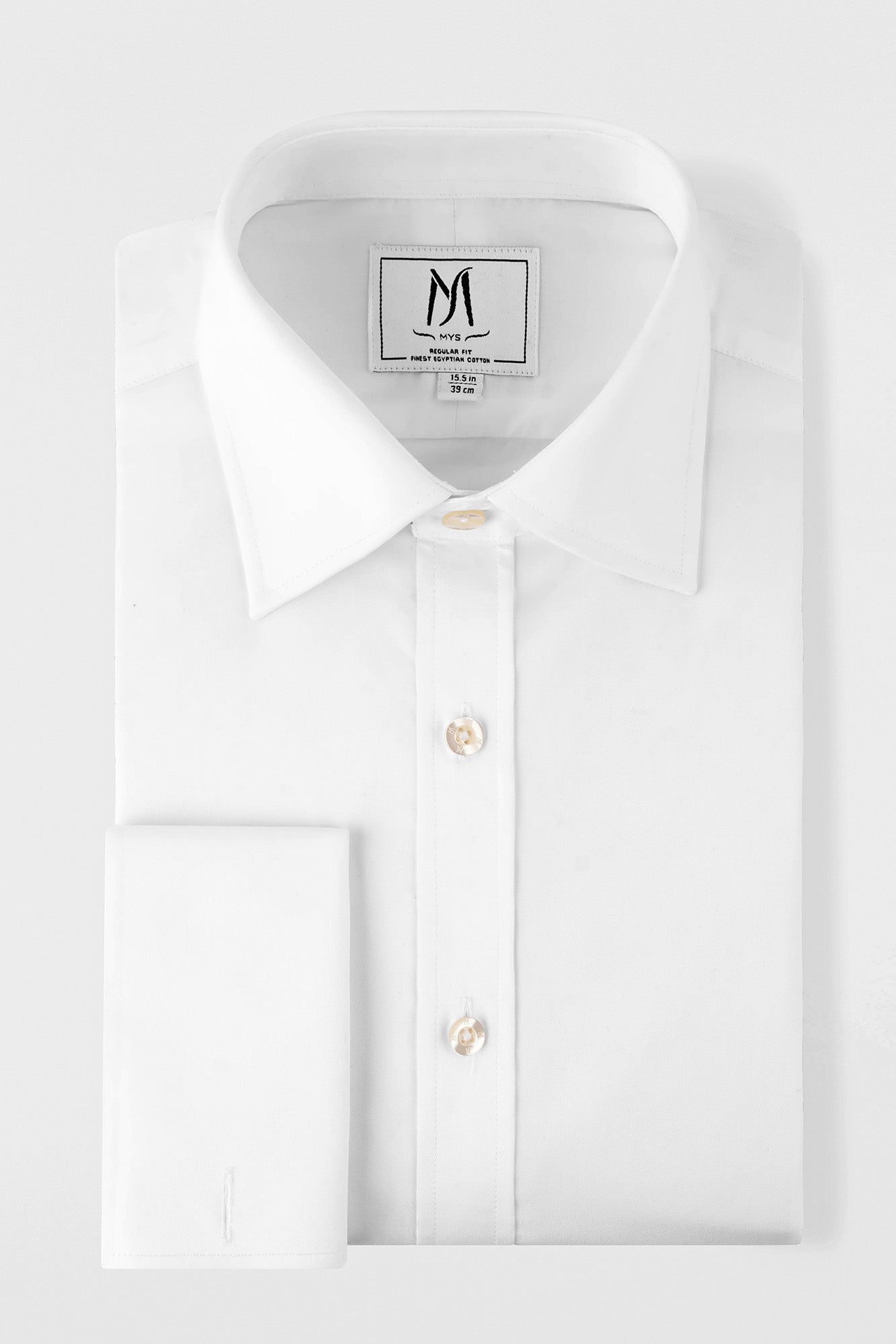 White Twill Double Cuff Shirt - Regular Fit