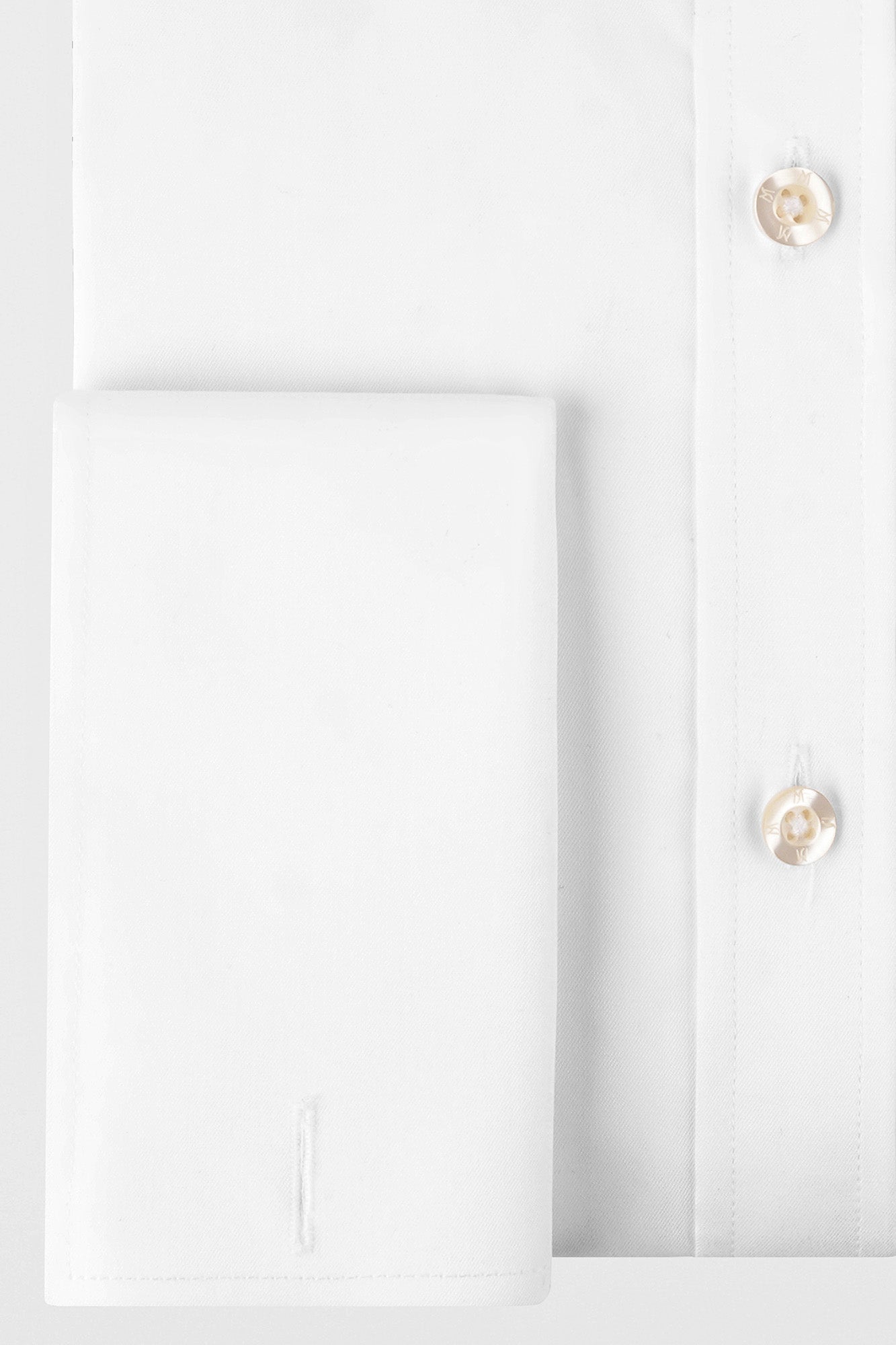White Twill Double Cuff Shirt - Regular Fit